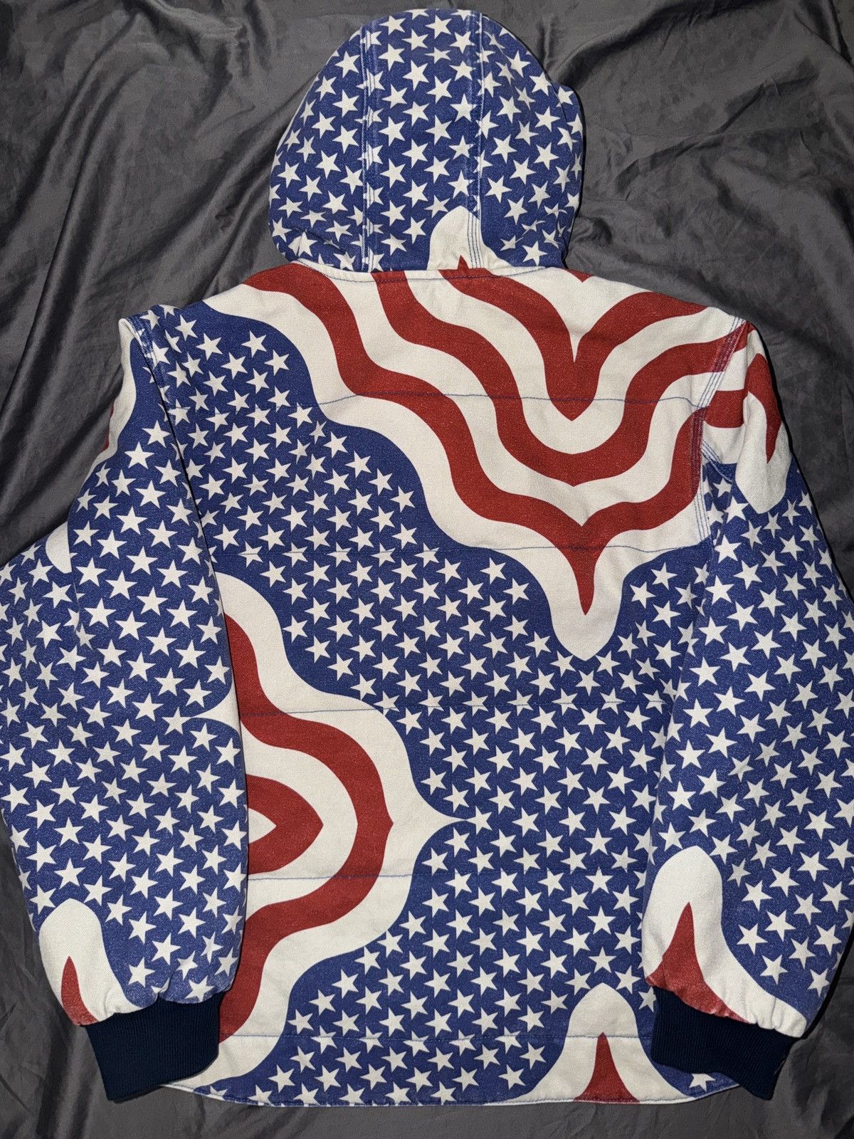 Supreme Flag Quilted Hooded Work Jacket Small Box Tee Supreme Size US M / EU 48-50 / 2 - 2 Thumbnail