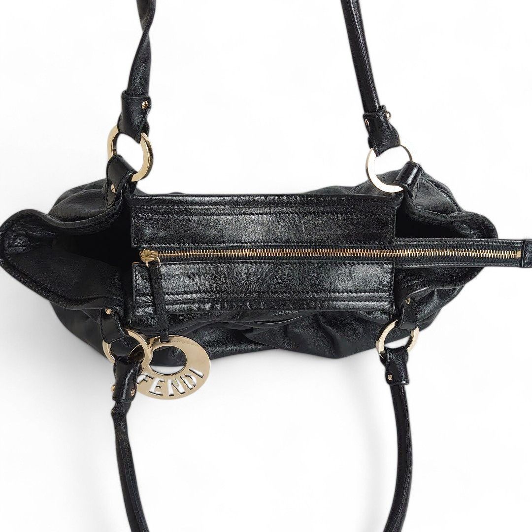 Fendi Fendi - Charm Handbag Leather Black Tote Size ONE SIZE - 7 Thumbnail