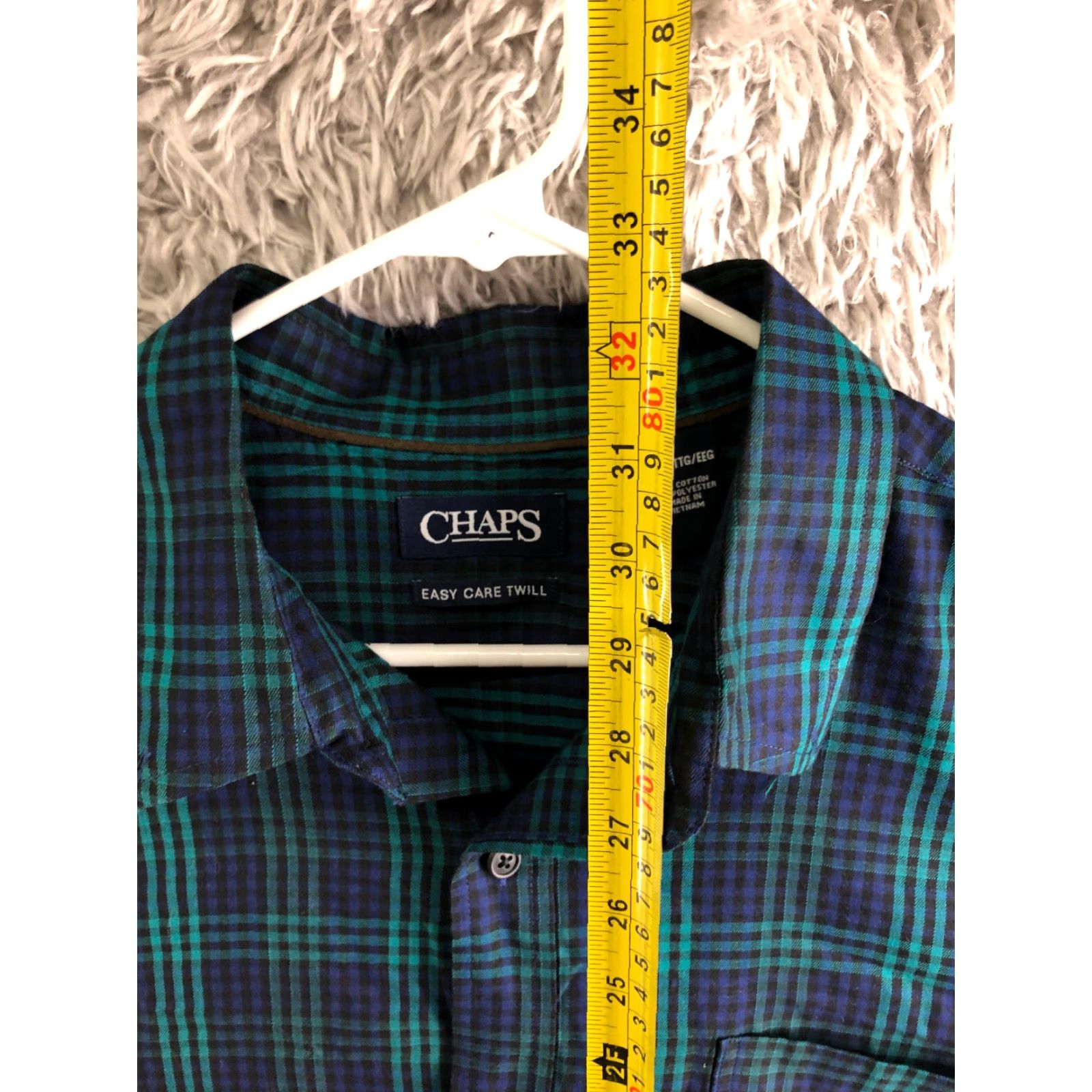 Chaps Chaps Shirt XXL Mens Green Plaid Long Sleeve Spread Collar Shirt Size US XXL / EU 58 / 5 - 5 Thumbnail