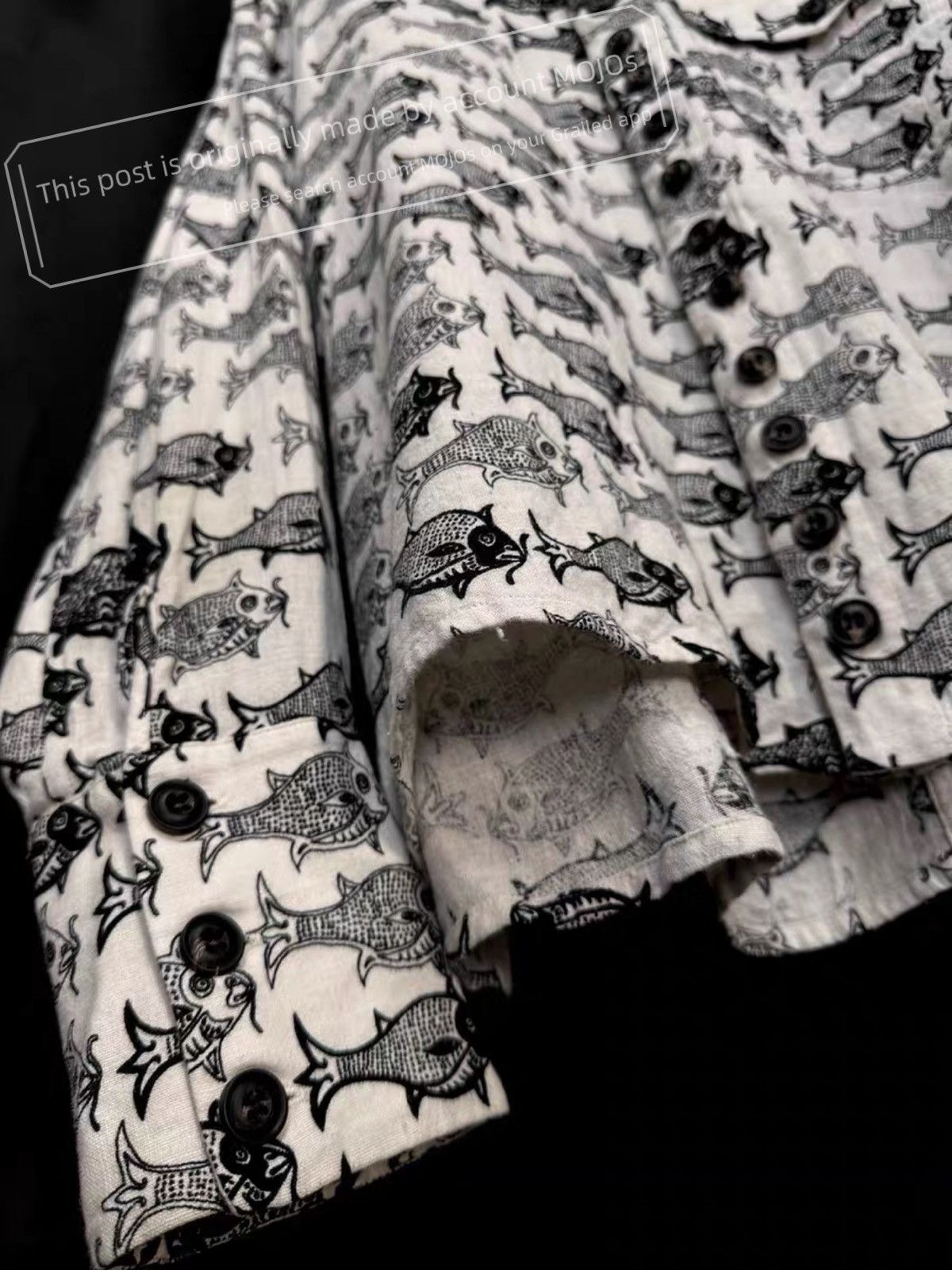 John Alexander Skelton Sz L John Alexander Skelton 21AW Fish Print Shirt mo.jos25 Size US L / EU 52-54 / 3 - 5 Thumbnail