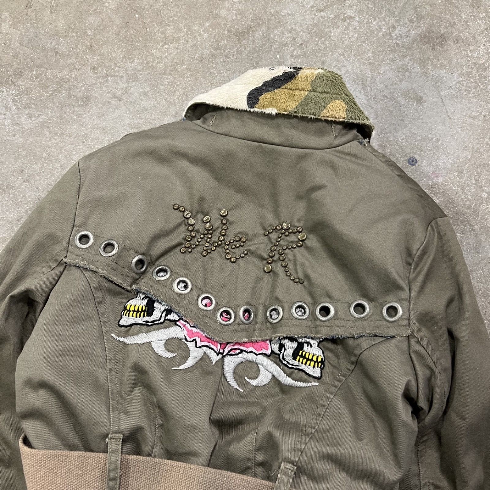 Vintage Y2K WE-R We Are Angels Cropped Army Jacket 9835AC Size XS / US 0-2 / IT 36-38 - 4 Thumbnail