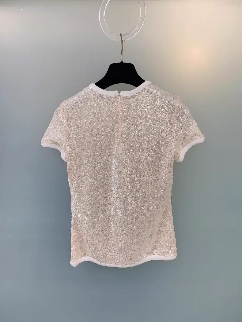 Chanel Chanel 2023 Early Spring Series Sequin Short-sleeved T-shi Size XXS / US 00 / IT 34 - 2 Thumbnail