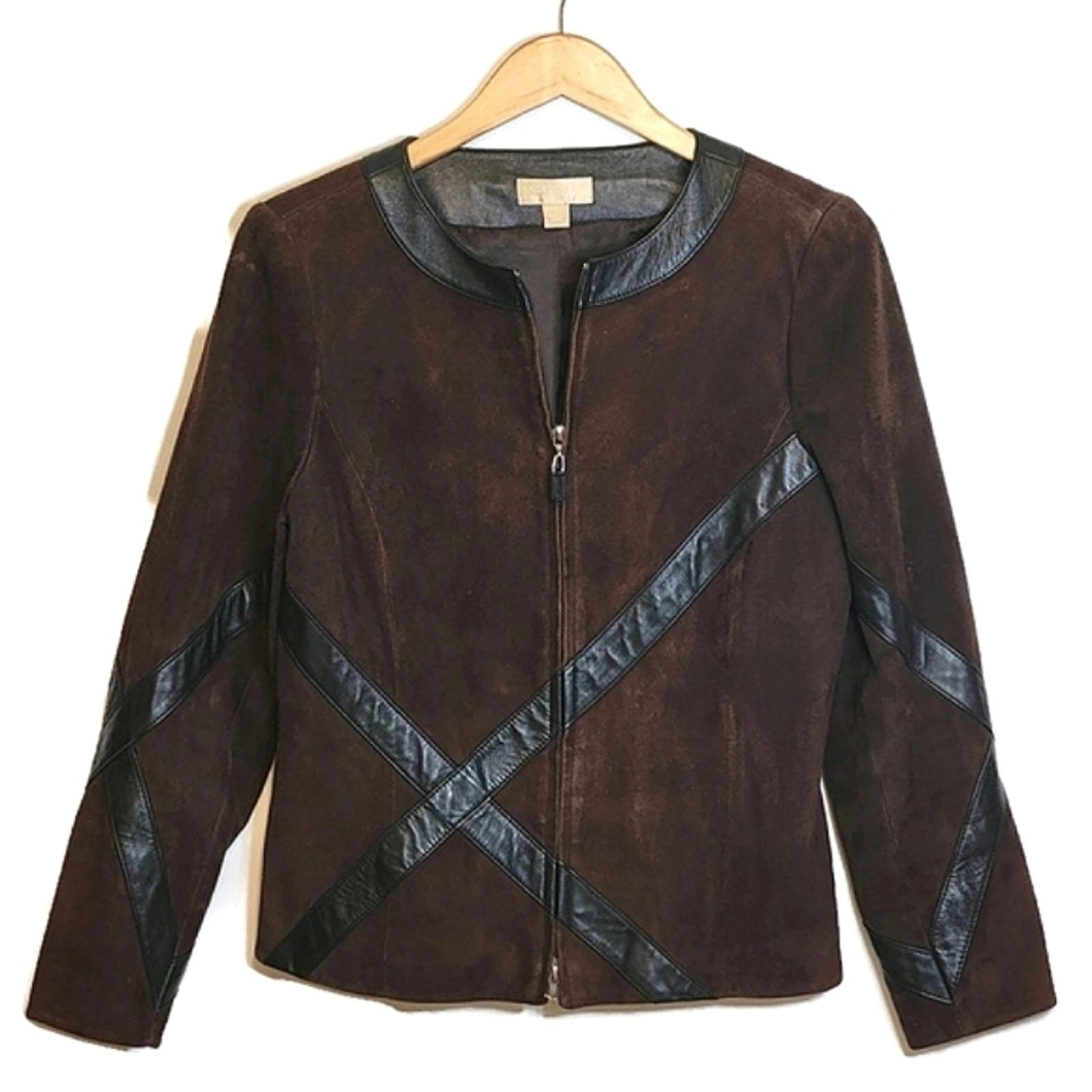 Nordstrom Nordstrom Studio 121 Brown Suede Leather Jacket Zip Front S Size S / US 4 / IT 40 - 1 Thumbnail
