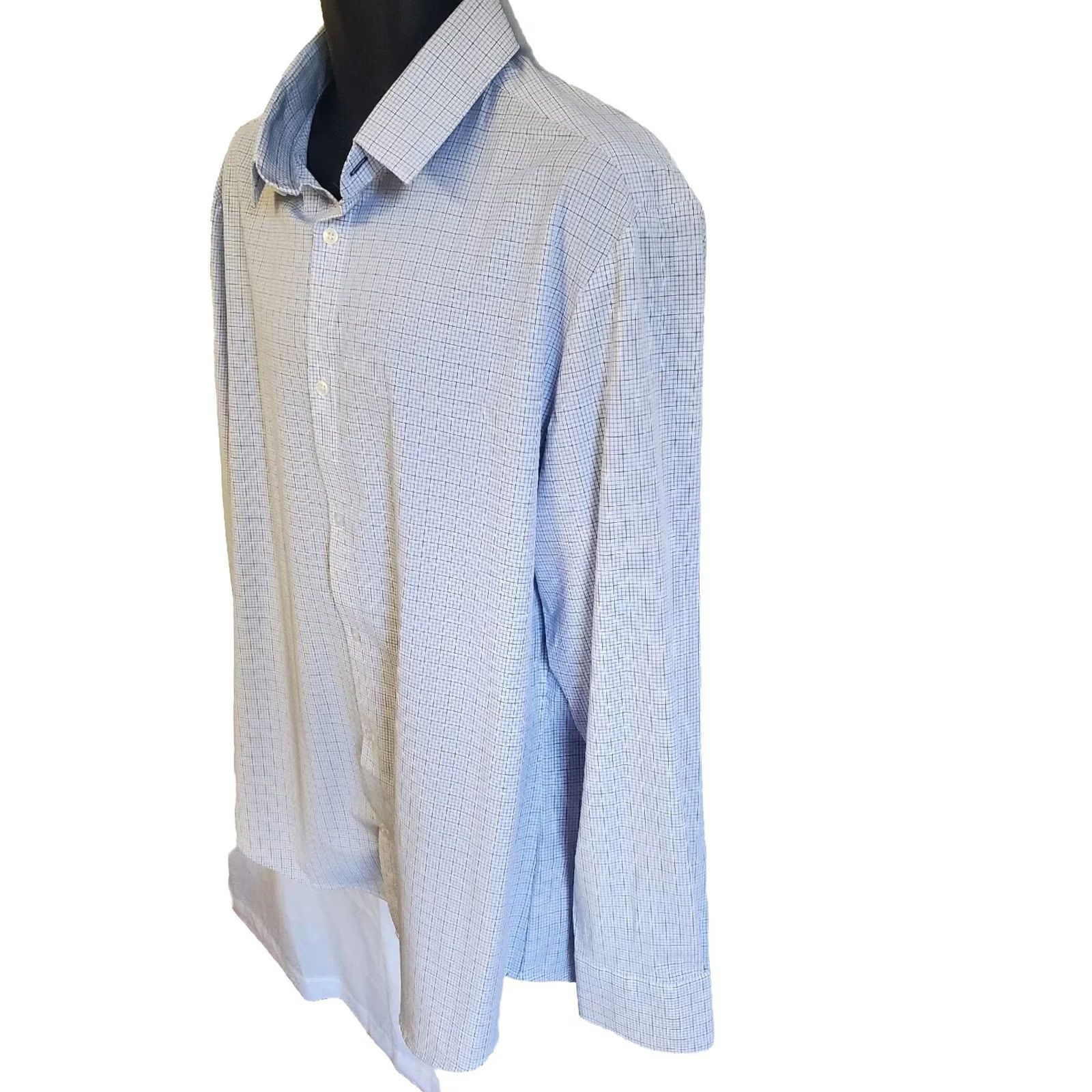 Mizzen+Main Mizzen + Main Shirt Mens XXL Trim Fit Button Up Light Blue Tattersal Check Plaid Size US XXL / EU 58 / 5 - 3 Thumbnail