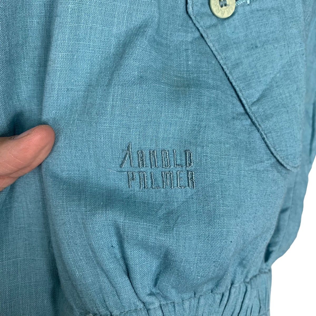 Japanese Brand ARNOLD PALMER Cotton Light Jacket Turquoise #0969-C43 Size US L / EU 52-54 / 3 - 17 Thumbnail