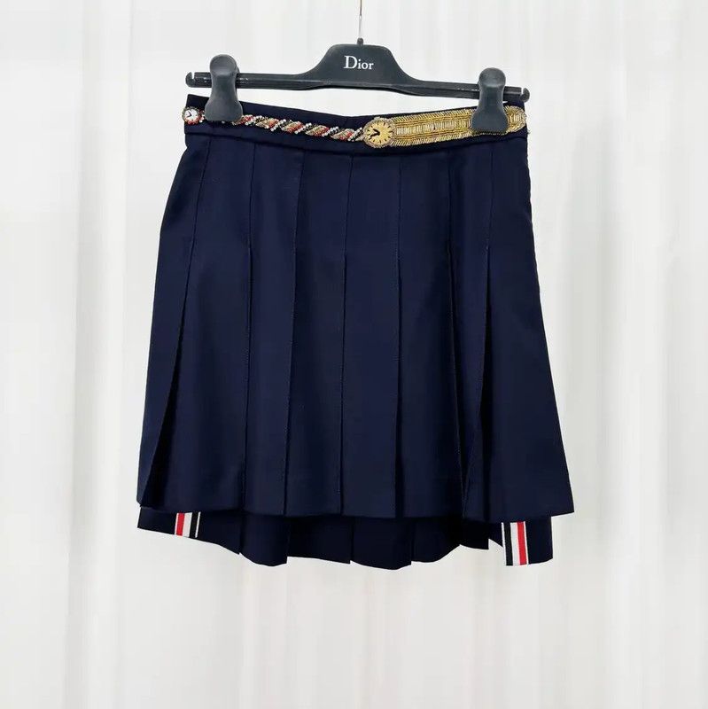 Thom Browne Thom Browne Pleated Wool Skirt for Summer 0089 Size 26" / US 2 / IT 38 - 1 Thumbnail