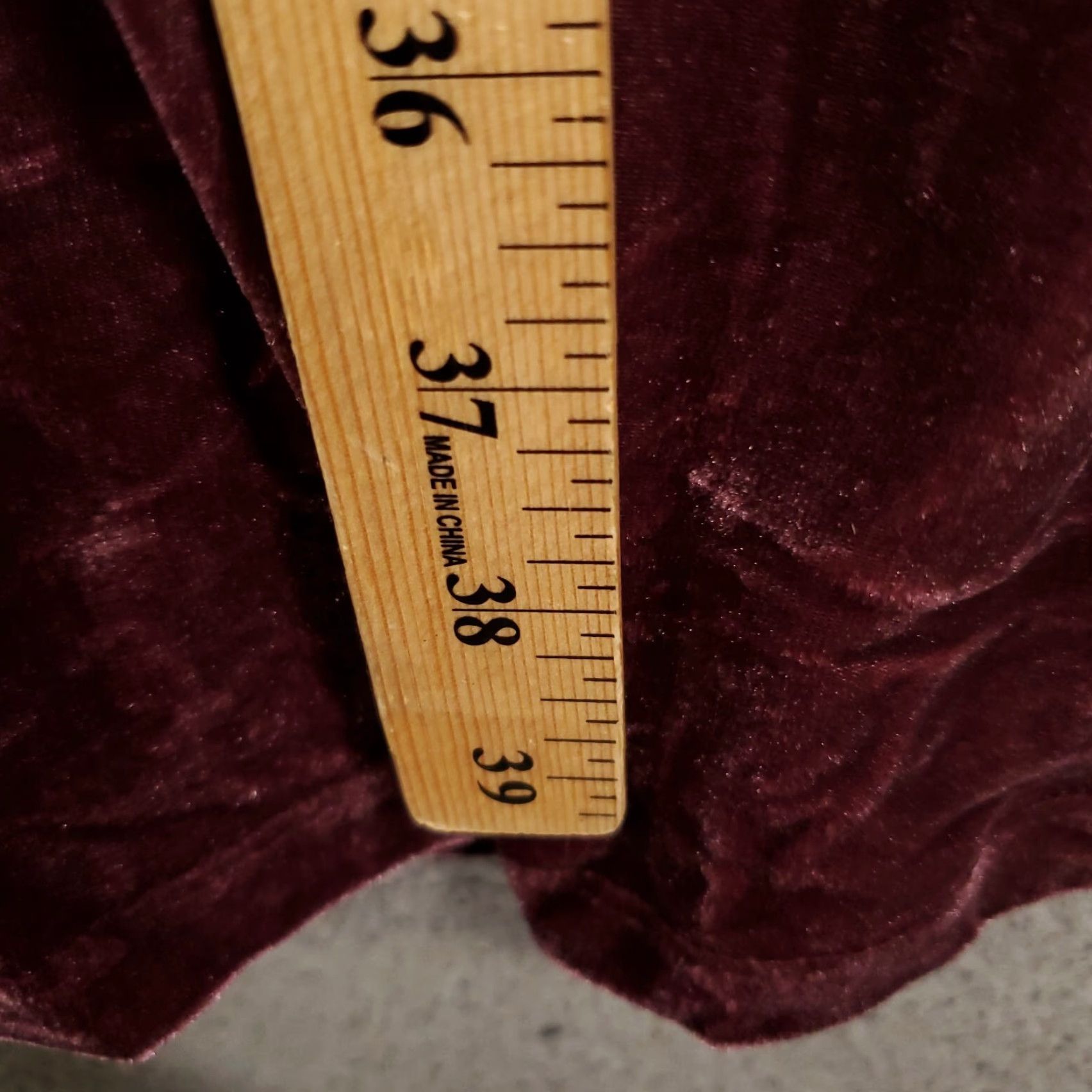 Vintage Terra & Sky Velour Dress 2X Burgundy Red Knee Length A-Line Long Sleeve NWT Womens Plus Size Size XXL / US 16-18 / IT 52-54 - 3 Thumbnail