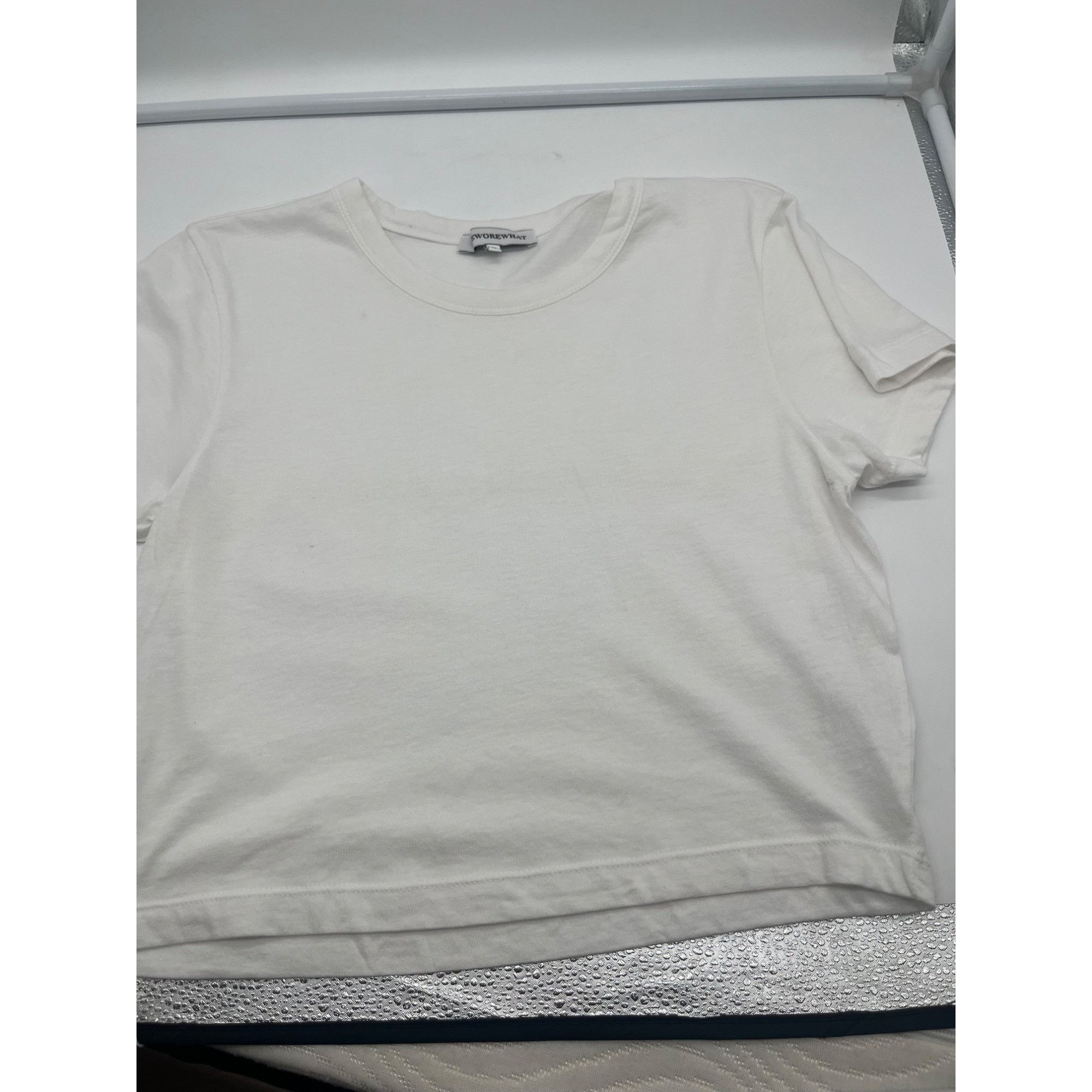 WeWoreWhat We Wore What Crew Neck Cropped White Tee, XL Size XL / US 12-14 / IT 48-50 - 10 Thumbnail