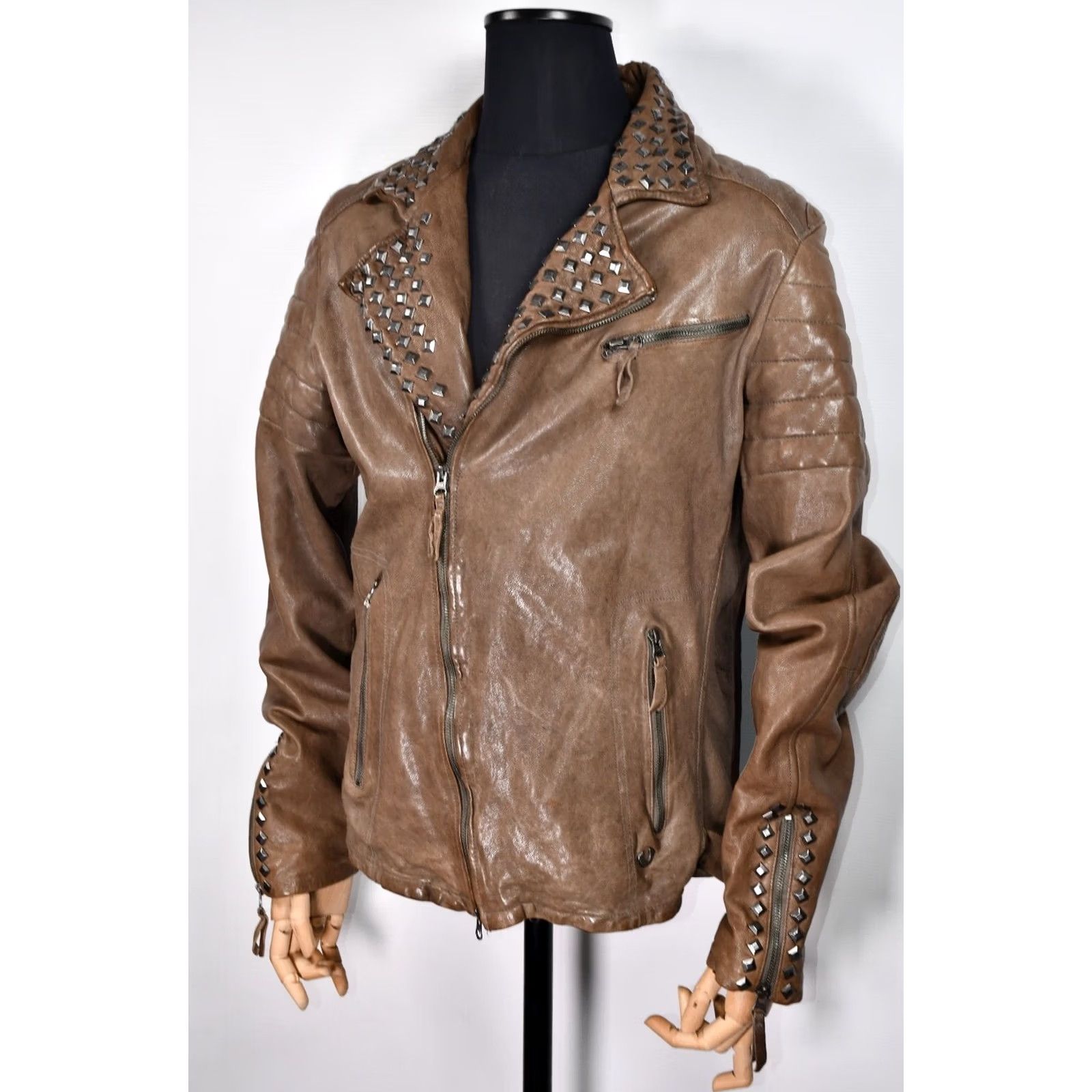 True Religion TRUE RELIGION Jacket Men Biker Leather 3XL Studded Brown Size 3XL Regular Jacket Mens Leather Biker 3XL Brown Studded False content removed Size US XXL / EU 58 / 5 - 2 Thumbnail