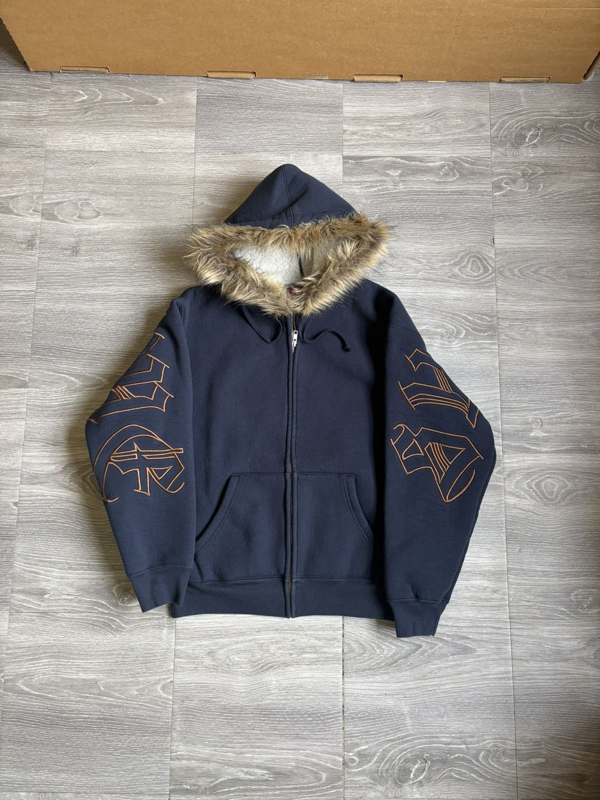 Supreme Supreme Faux Fur Hoodie Navy FW25 Size US S / EU 44-46 / 1 - 4 Thumbnail