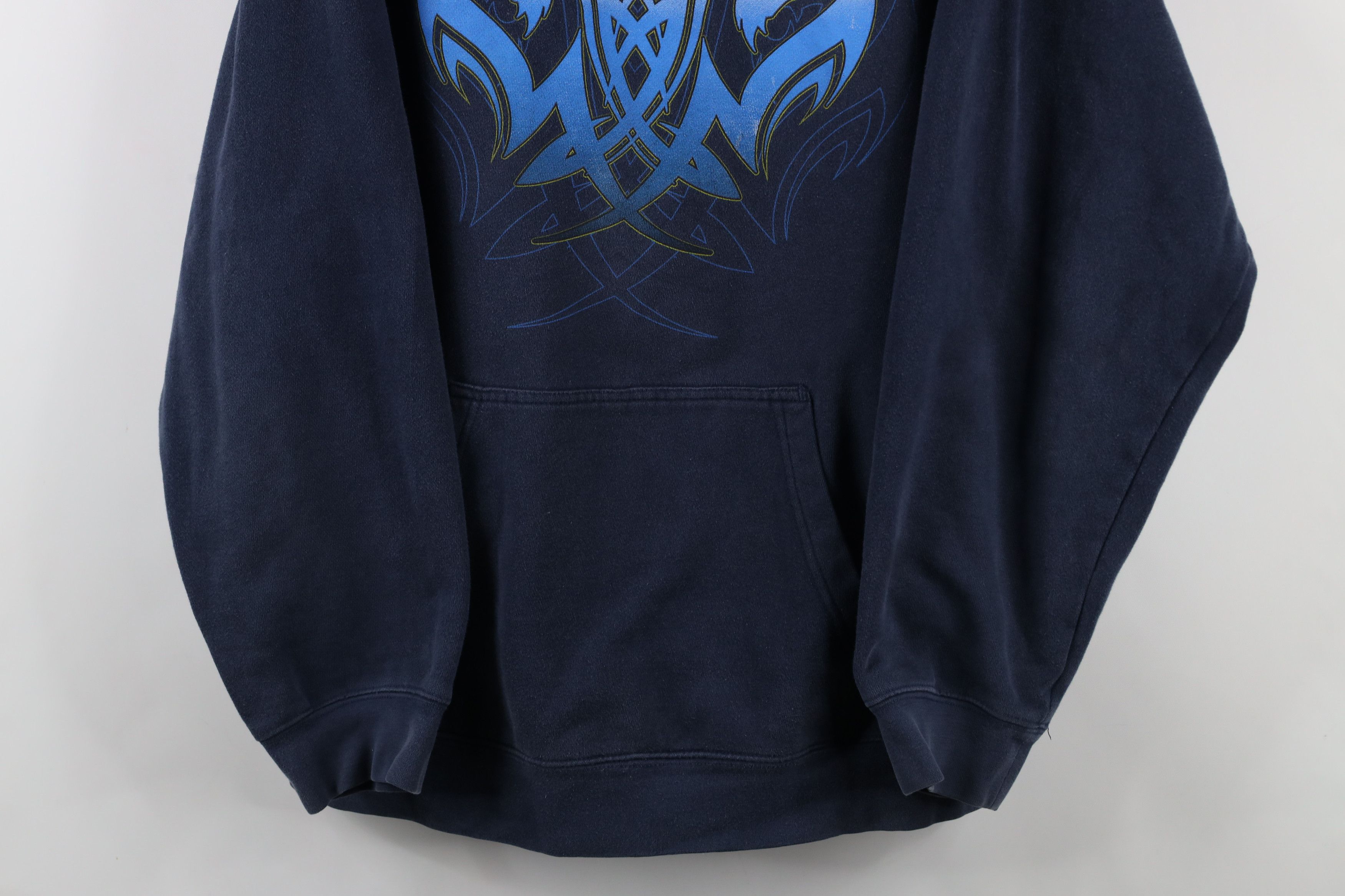 Vintage Vintage Y2K Streetwear Tribal Dragon Hoodie Sweatshirt Blue Size US XL / EU 56 / 4 - 3 Thumbnail