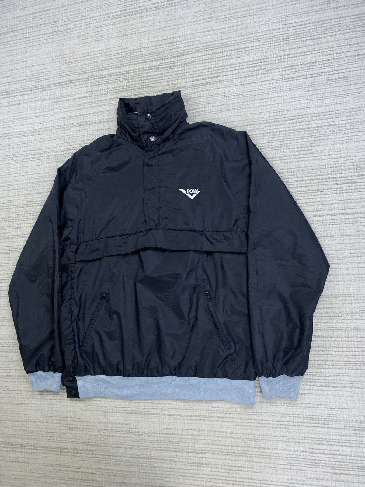 Japanese Brand × PONY × Vintage Vintage 90s Pony Casual Black Nylon Anorak Jacket Size US M / EU 48-50 / 2 - 4 Thumbnail