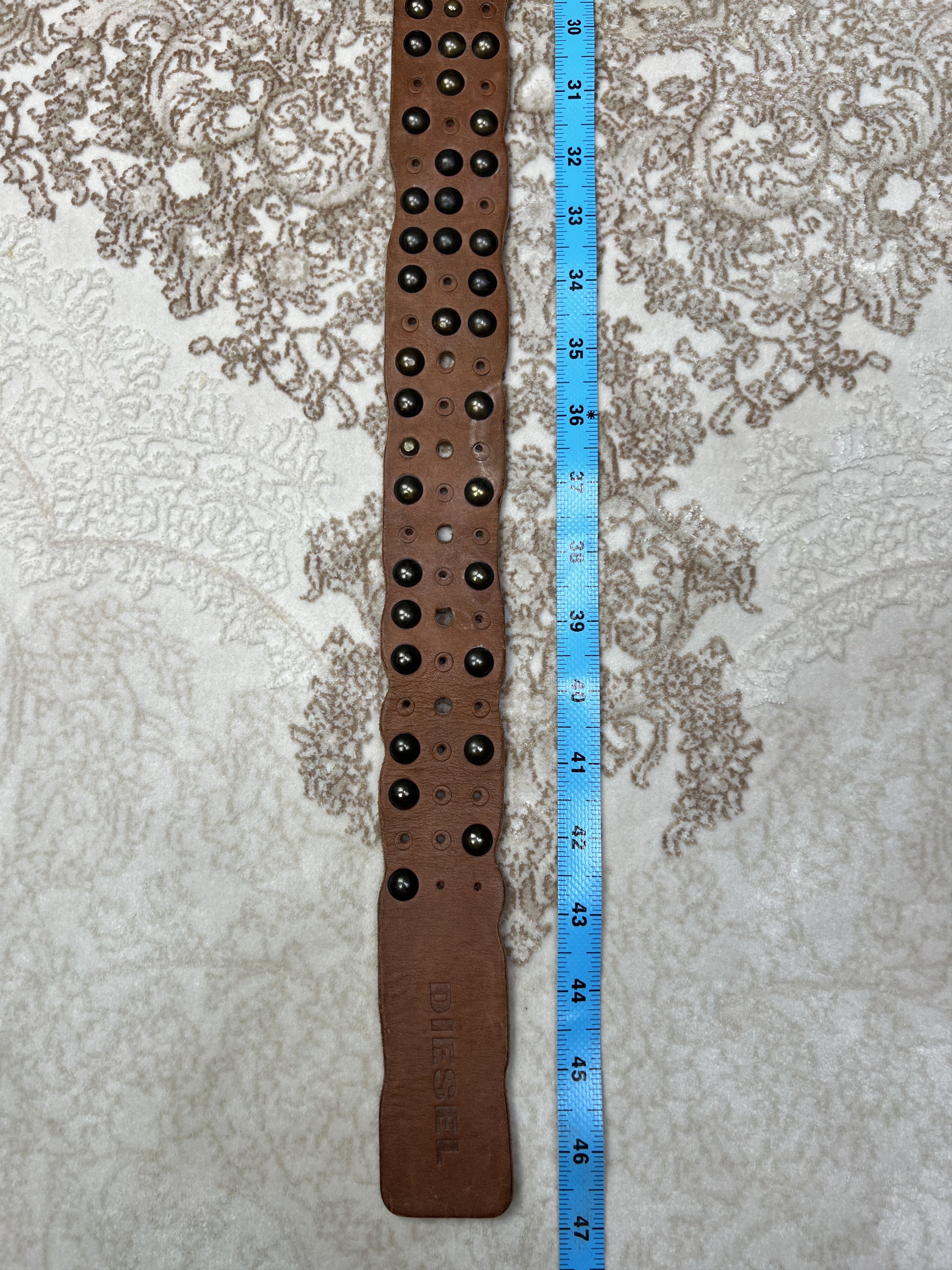 Diesel Vintage Diesel Studded Rhinestones Brown Leather Belt Size ONE SIZE - 11 Thumbnail