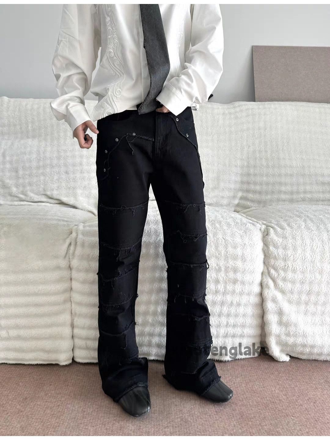 Japanese Brand 2000s Hiro - “Scab” Patchwork Crust Punk Denim
