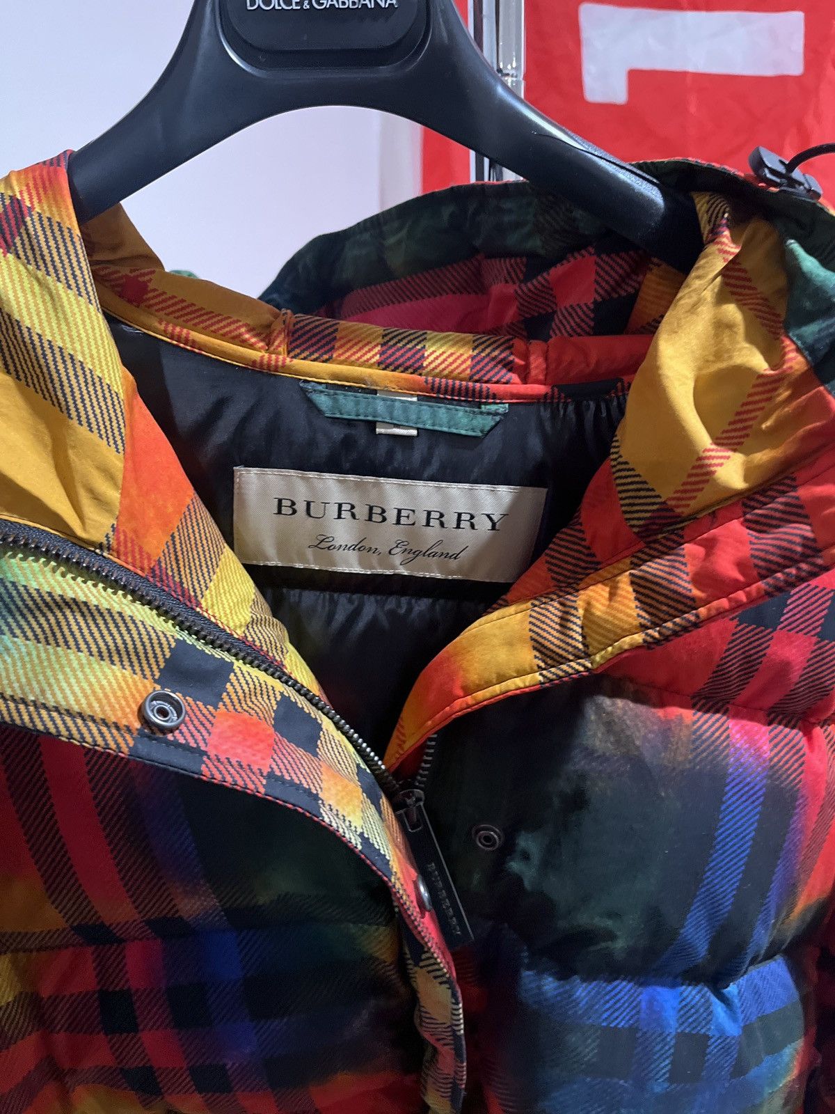 Burberry × Japanese Brand Burberry Puffer Jacket Fur Hood