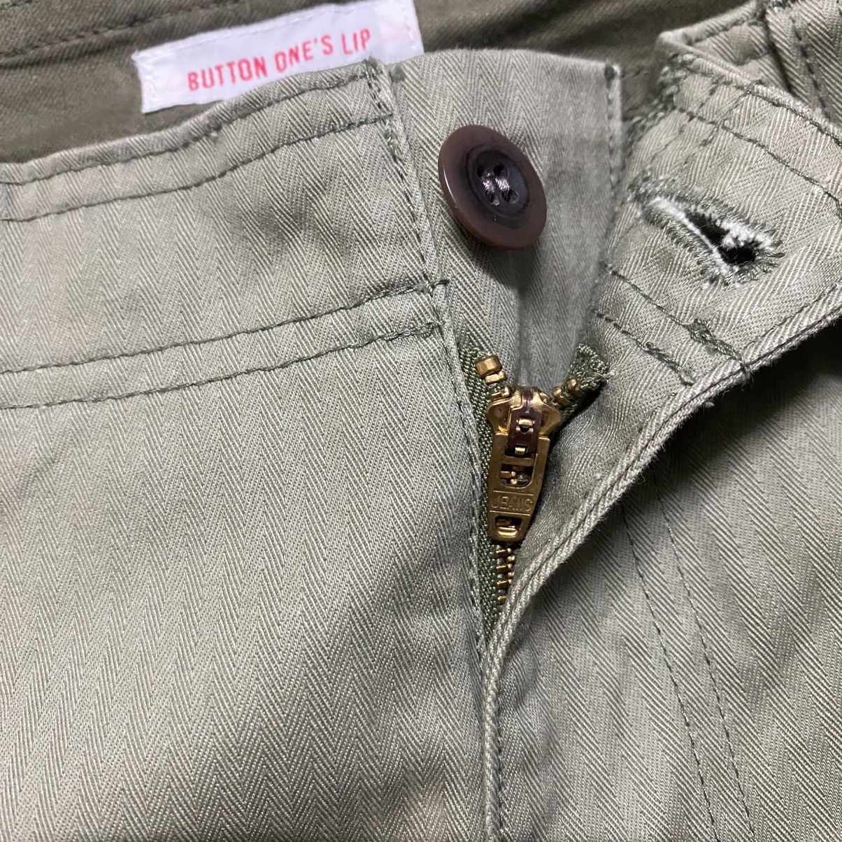 Japanese Brand BUTTON ONE'S LIP Herringbone Fatigue Pants Size US 30 / EU 46 - 20 Thumbnail