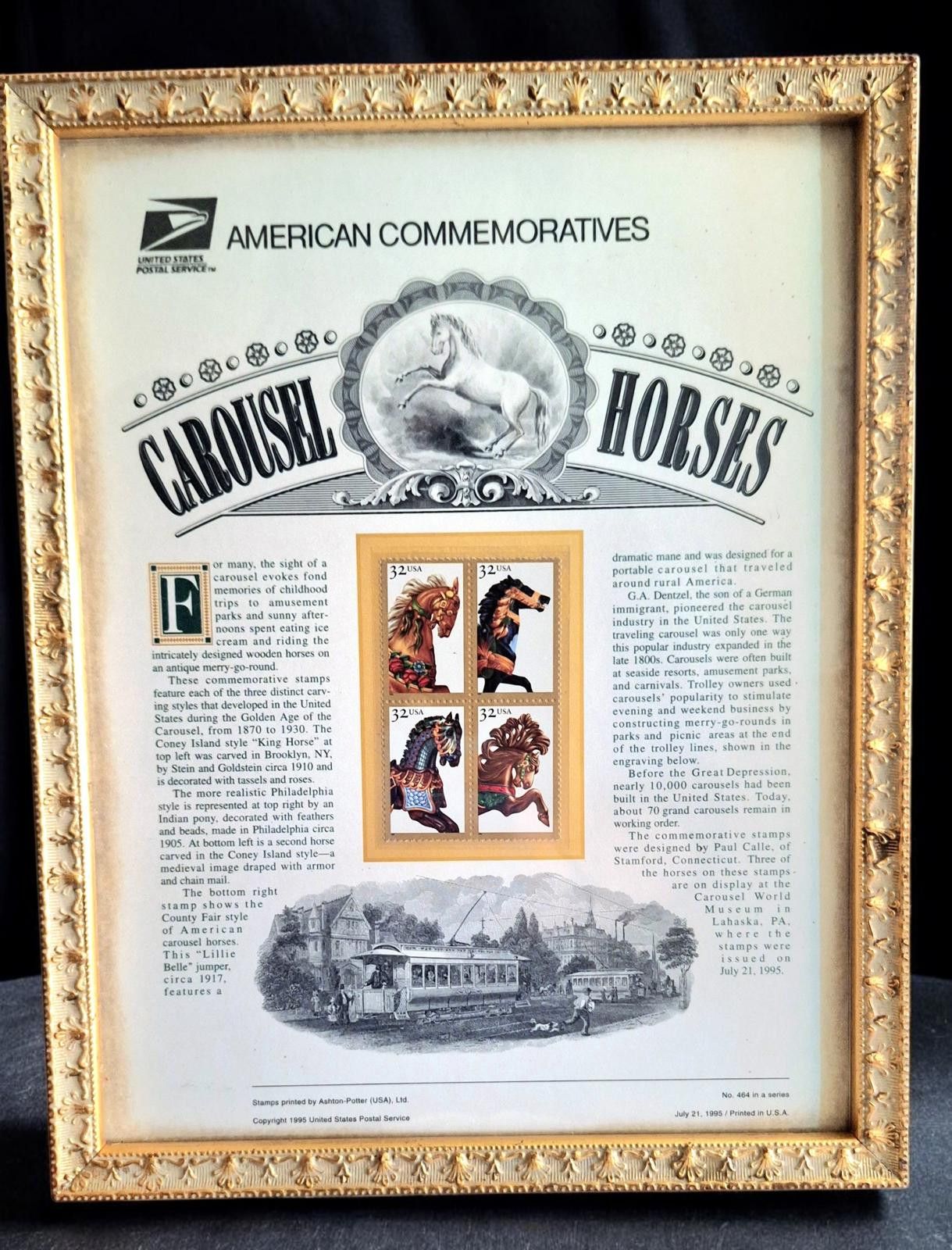 Other USPS 1995 Commemorative Panel -"Carousel Horses" stamps Size ONE SIZE - 1 Thumbnail