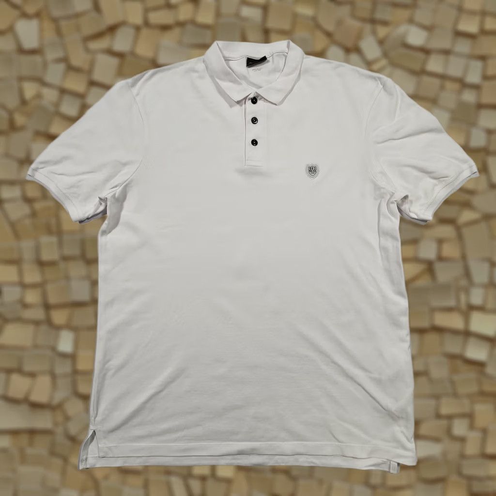 Vintage 883 Police Polo Shirt White XL Mens Short Sleeve Cotton Jersey Logo Embroidered Button Collar Golf Casual Top Size US XL / EU 56 / 4 - 1 Thumbnail
