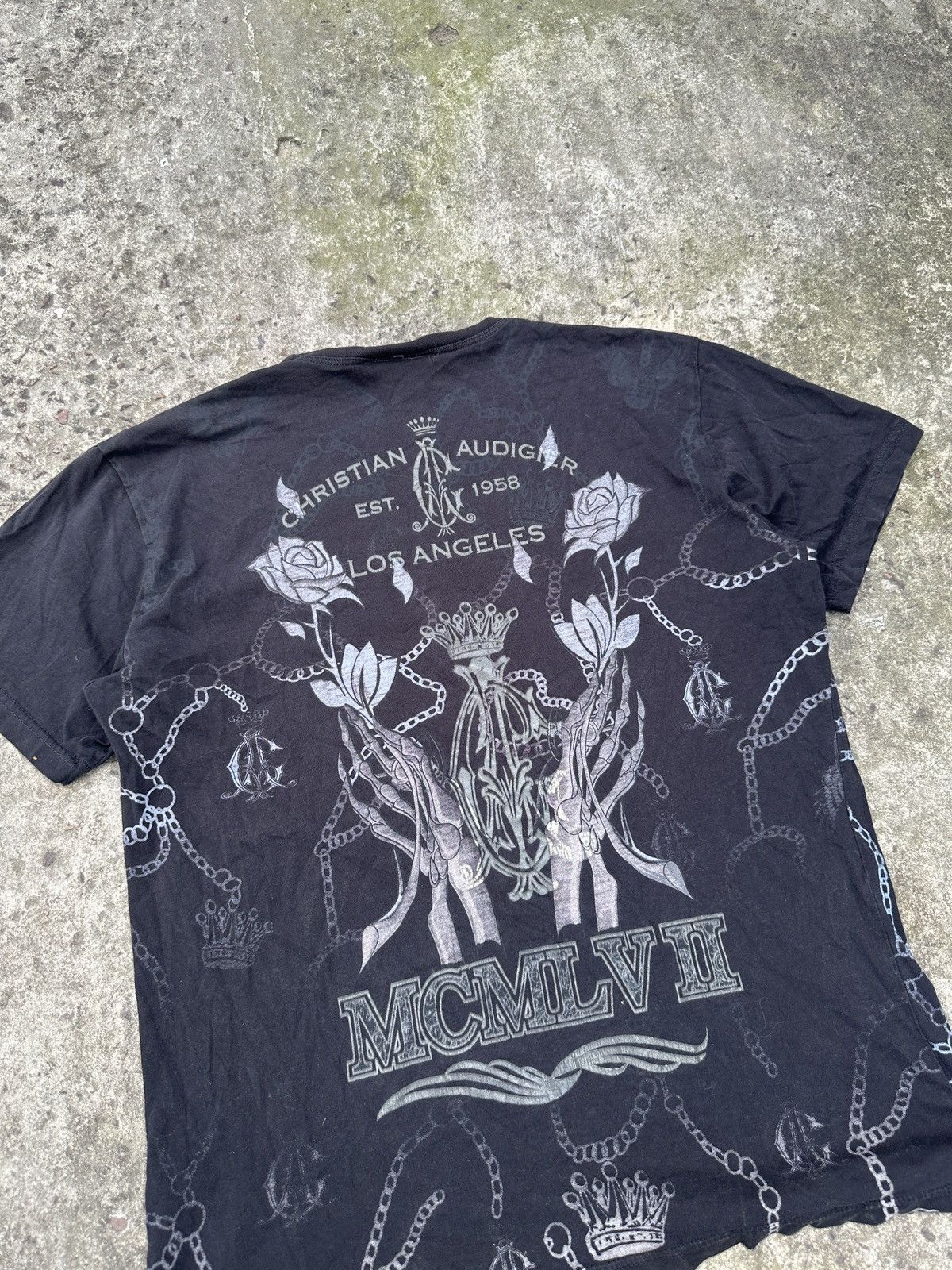 Christian Audigier Y2K Ed Hardy Christian Audigier Logo T-shirt Avant Garde Vtg Size US XL / EU 56 / 4 - 4 Thumbnail
