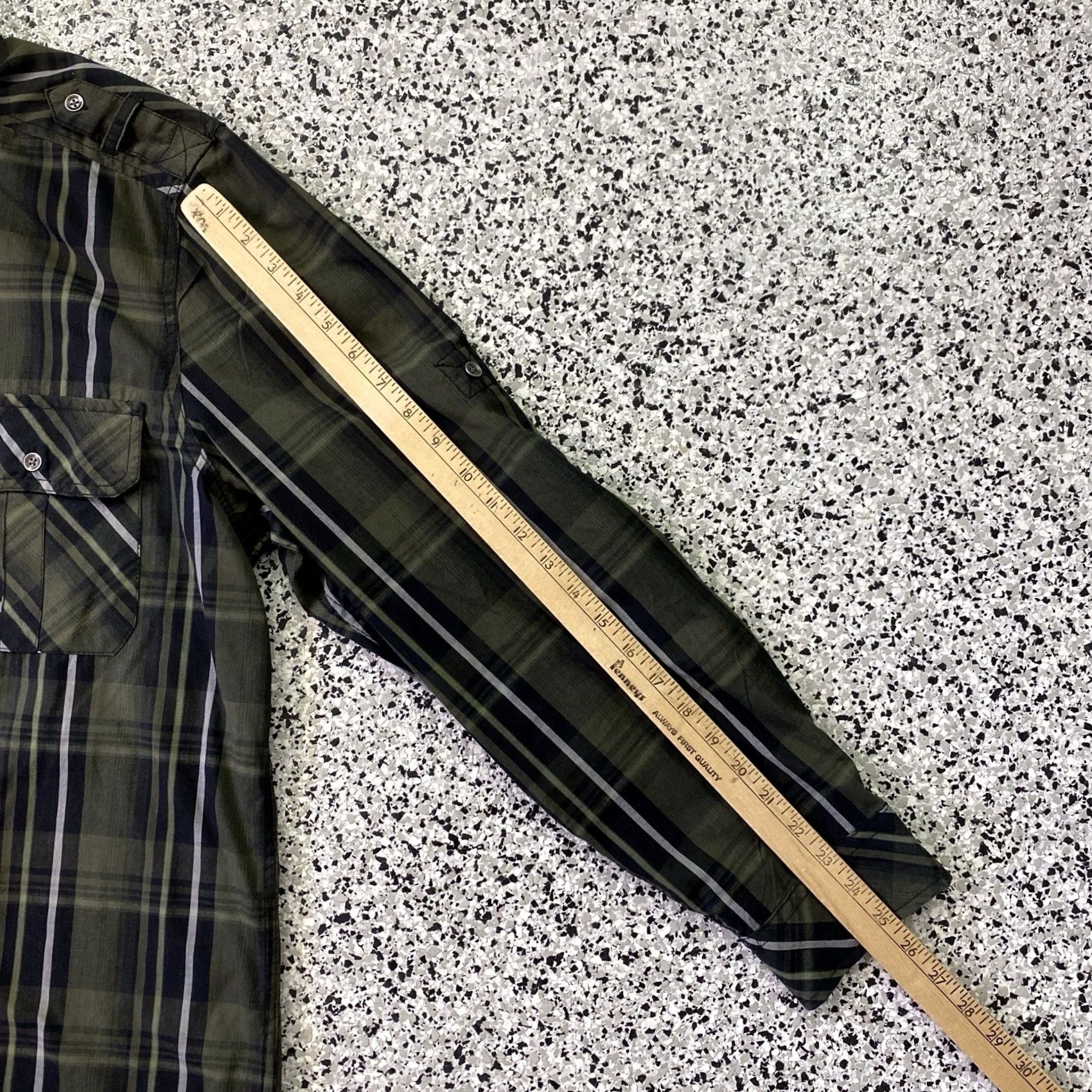 Vintage Rock & Republic Shirt Button-Up Long Sleeve Plaid Green 2XL Men Easy Care Cotton Size US XXL / EU 58 / 5 - 3 Thumbnail