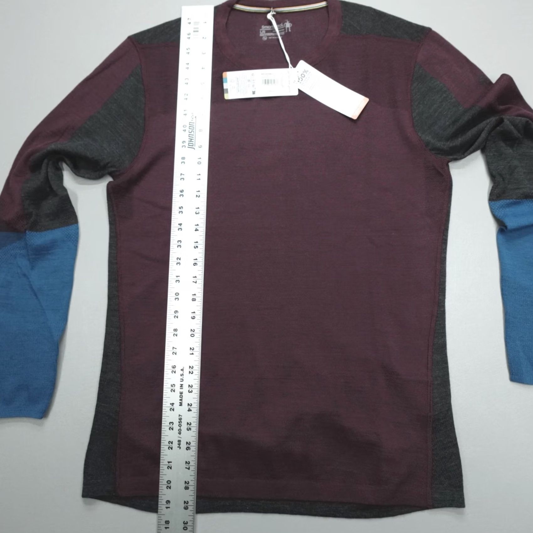 Smartwool SmartWool Intraknit Thermal Merino Base Layer Shirt Men's L Crew Purple Winter Fall Long Sleeve Athletic Hidden Logo Regular Fit Pirates? Size US L / EU 52-54 / 3 - 6 Thumbnail