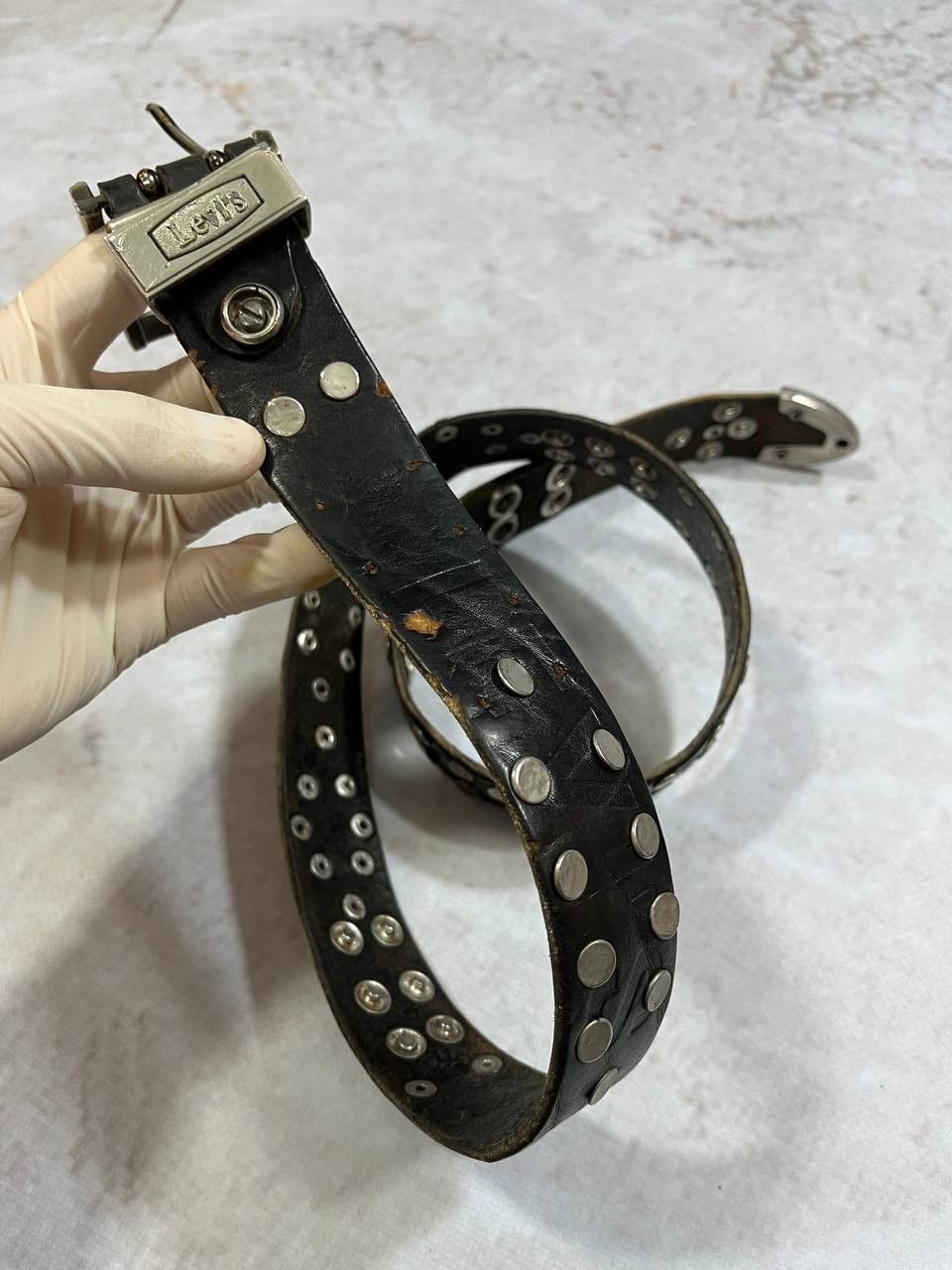 Japanese Brand × Vintage Vintage PUNK LEVI`S BELT Leather Band Rock Y2K 90s archive Size ONE SIZE - 2 Thumbnail