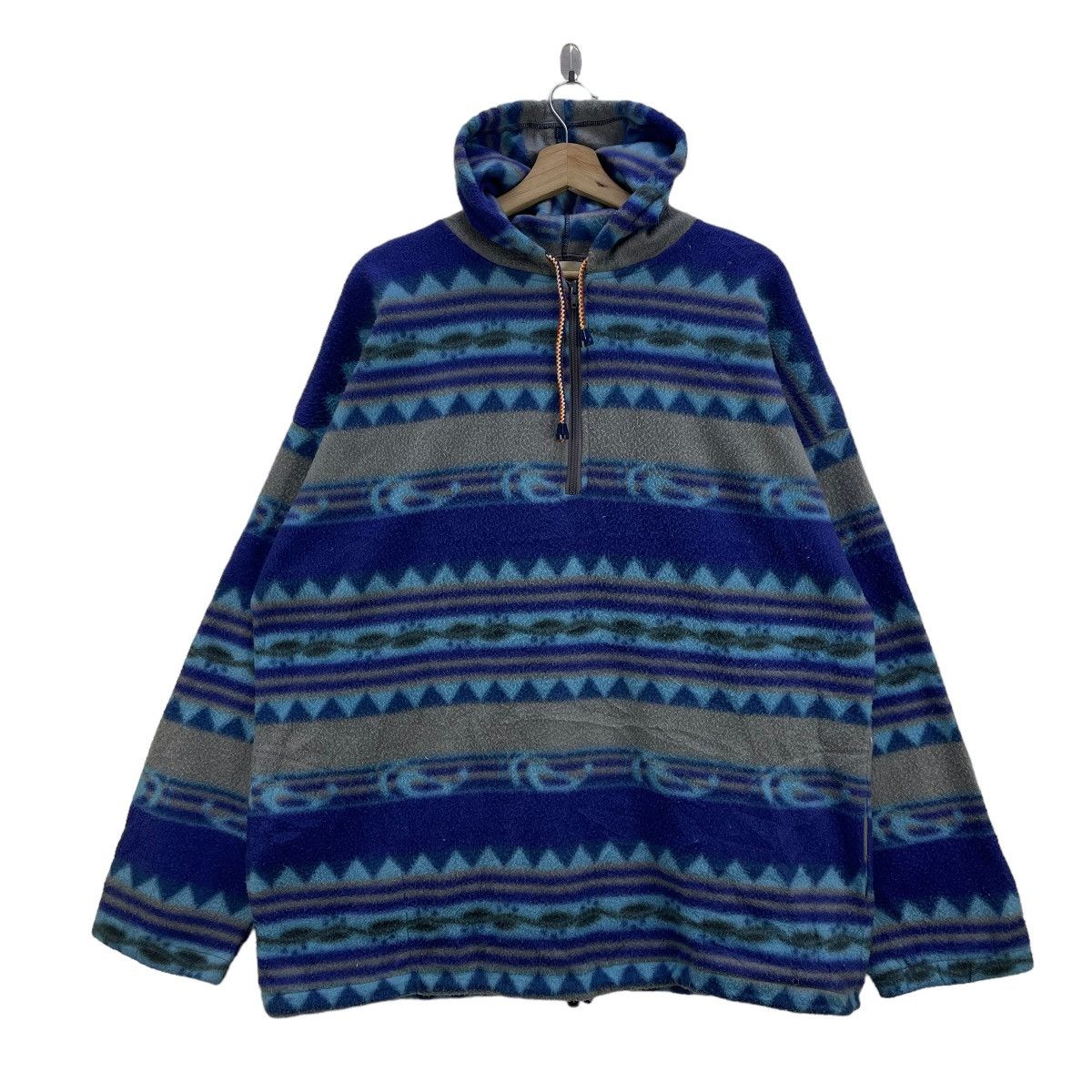 image of Native x Navajo Vintage Klondyke Creek By Camaya Anorak Pullover Aztec in Blue, Men's (Size Medium)