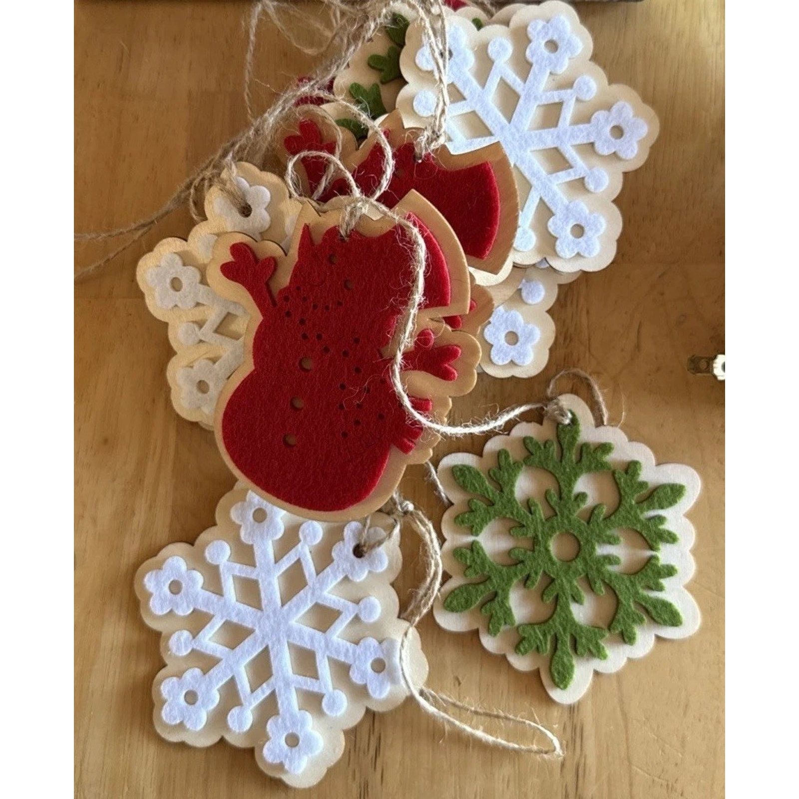 Other Felt Wooden Garland 6.5 Ft. Christmas Mantel Tree Holiday Size ONE SIZE - 5 Thumbnail