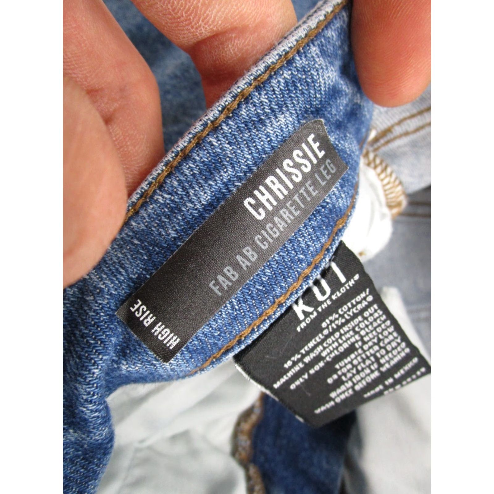 Vintage KUT from the Kloth Blue Denim Jeans Chrissie Fab Ab Cigarette Leg Size 4 Size 27" / US 4 / IT 40 - 5 Thumbnail
