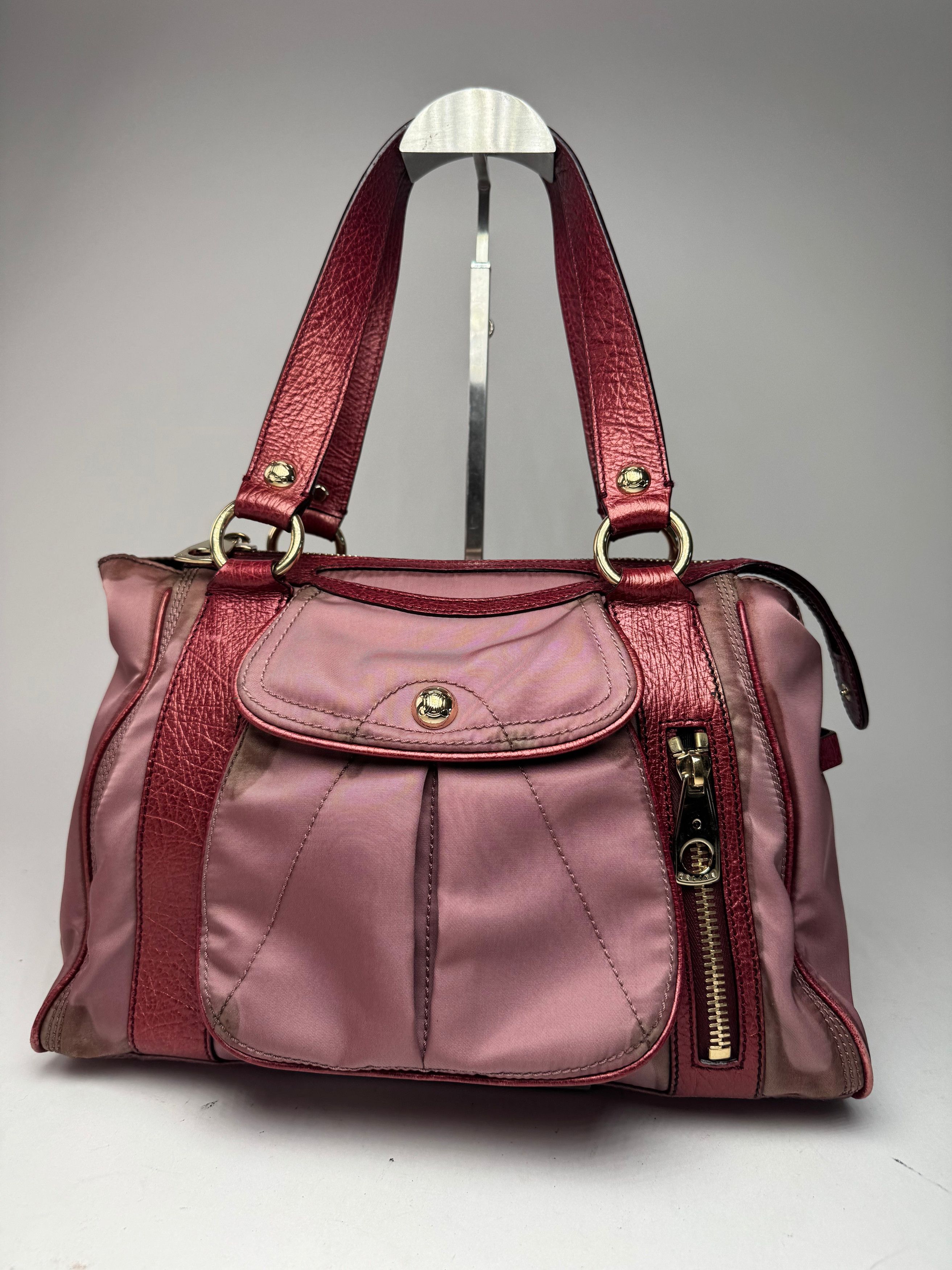 Vintage polyester Leather Bag Purple
