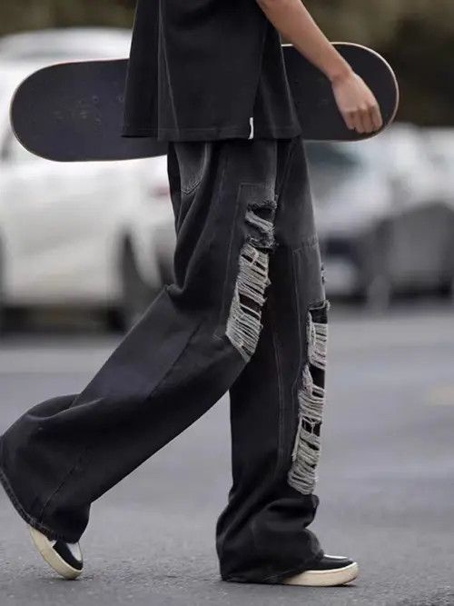 Japanese Brand Norika x Yura Black High Street Vintage Loose Jeans Size US 33 - 5 Thumbnail