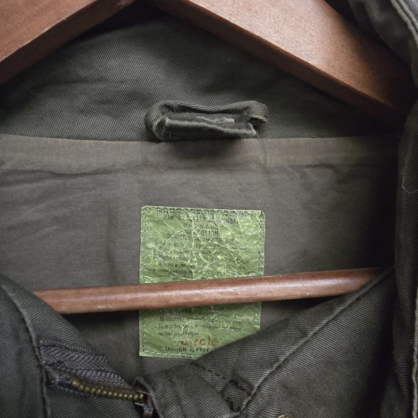 Vintage VINTAGE Army Green Military Jacket - Surplus Field Coat with Patches, Hooded, Full Zip, Canvas, Long Sleeve, Womens L Size L / US 10 / IT 46 - 5 Thumbnail