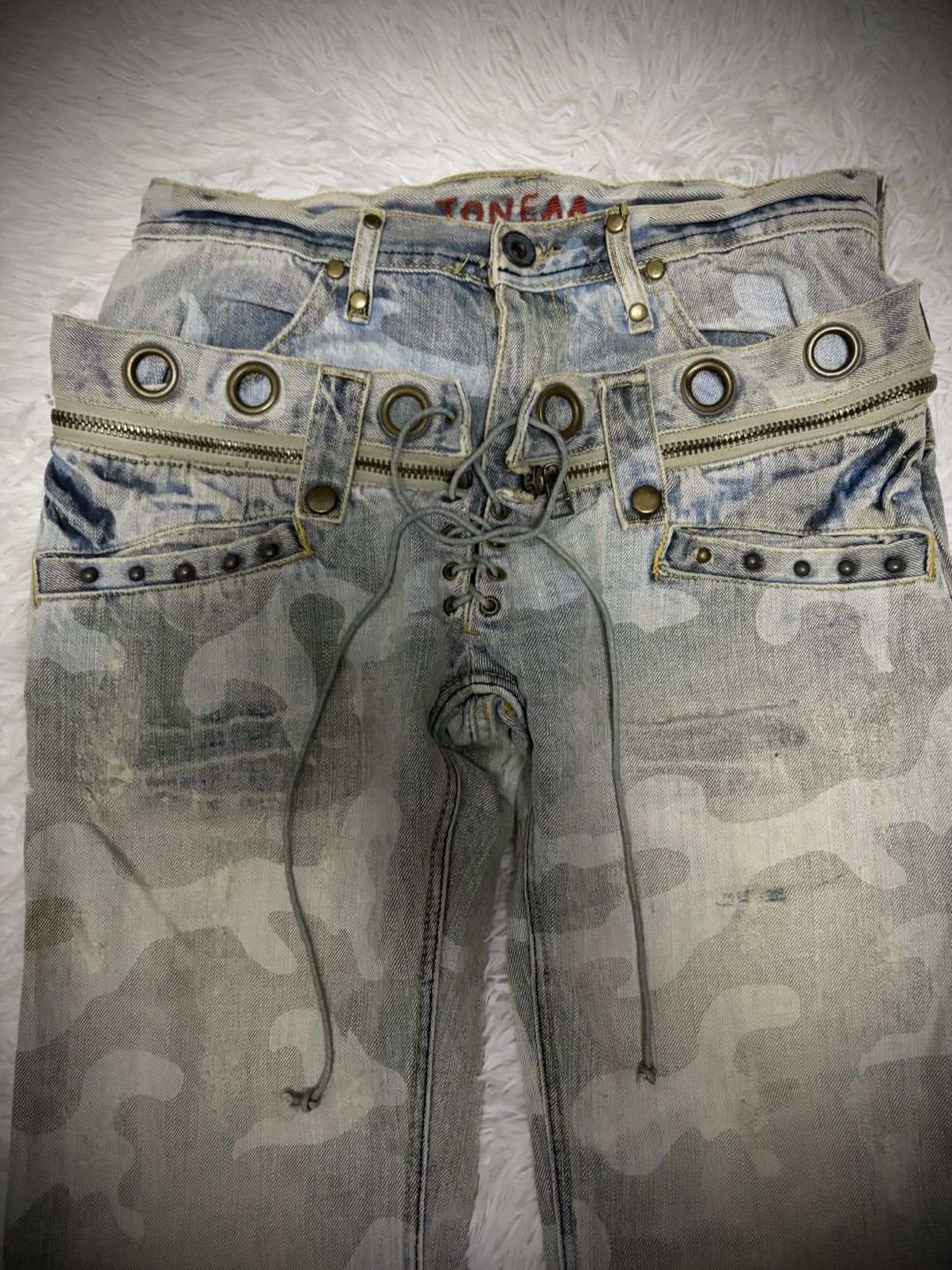 If Six Was Nine Rare Joneaa lace up double waist jeans Size US 30 / EU 46 - 2 Thumbnail