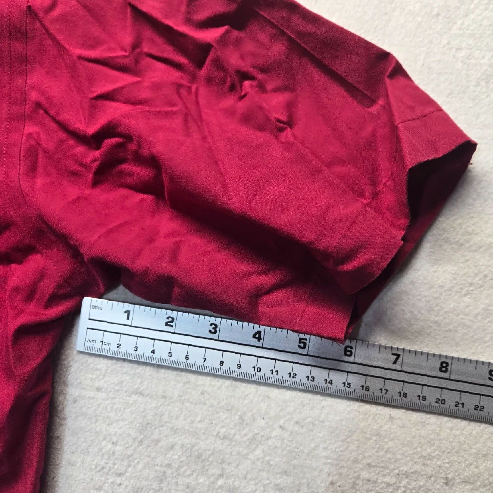 Stafford Stafford Dress Shirt Red Solid Long Sleeve Button Up 16 Mens Wrinkle Resistant Cotton Blend Shirt Size 42R - 5 Thumbnail