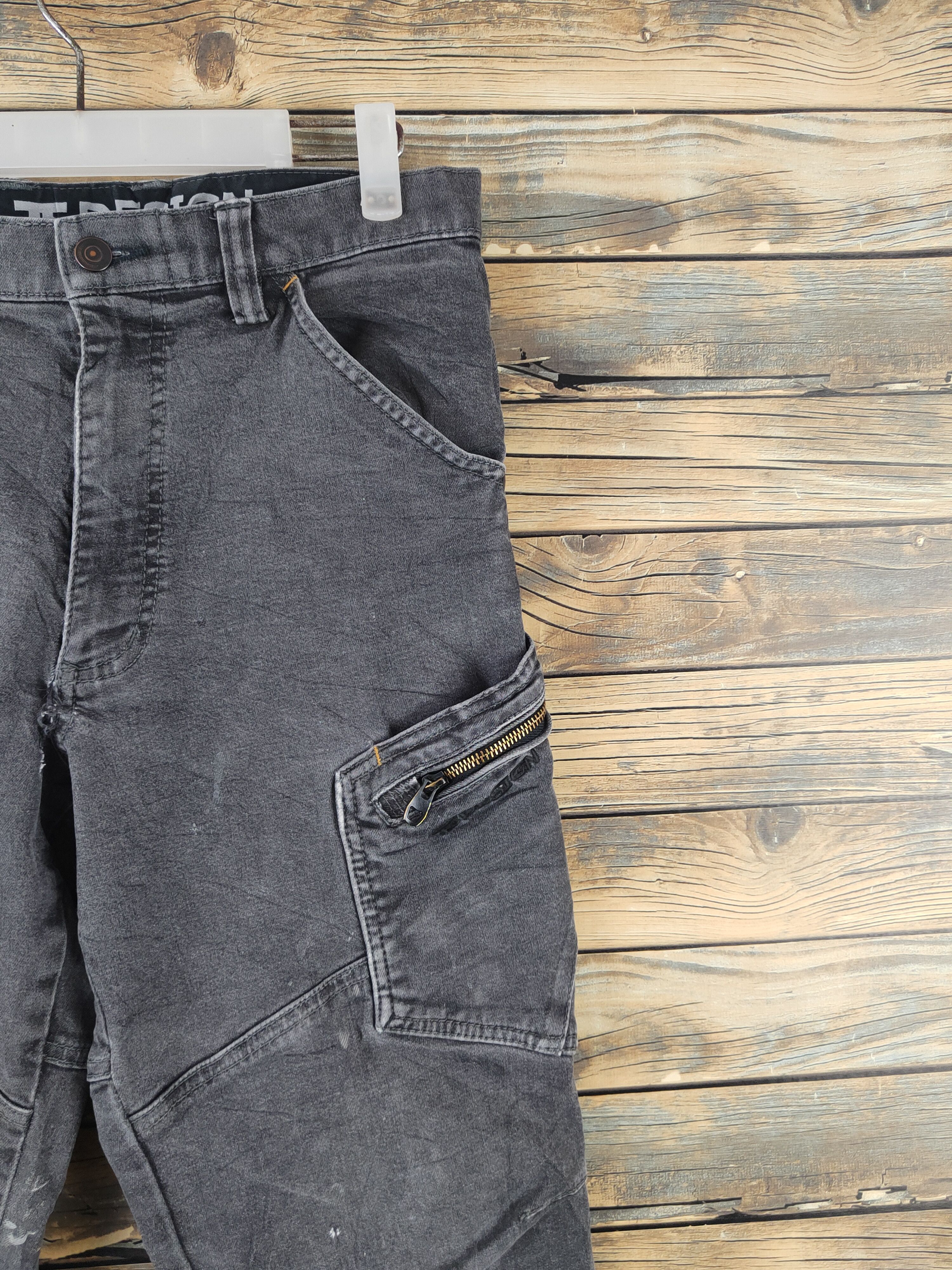Japanese Brand TS Design Black cargo Distressed Ripped Jeans #W2190 Size US 30 / EU 46 - 6 Thumbnail