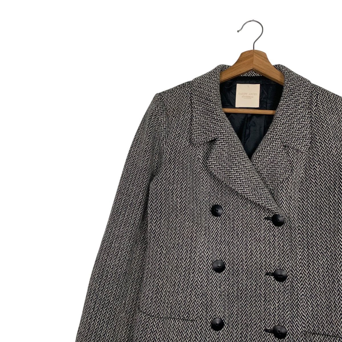 Hardy Amies Hardy Amies London Essence Double Breasted Herringbone Coat Size S / US 4 / IT 40 - 6 Thumbnail
