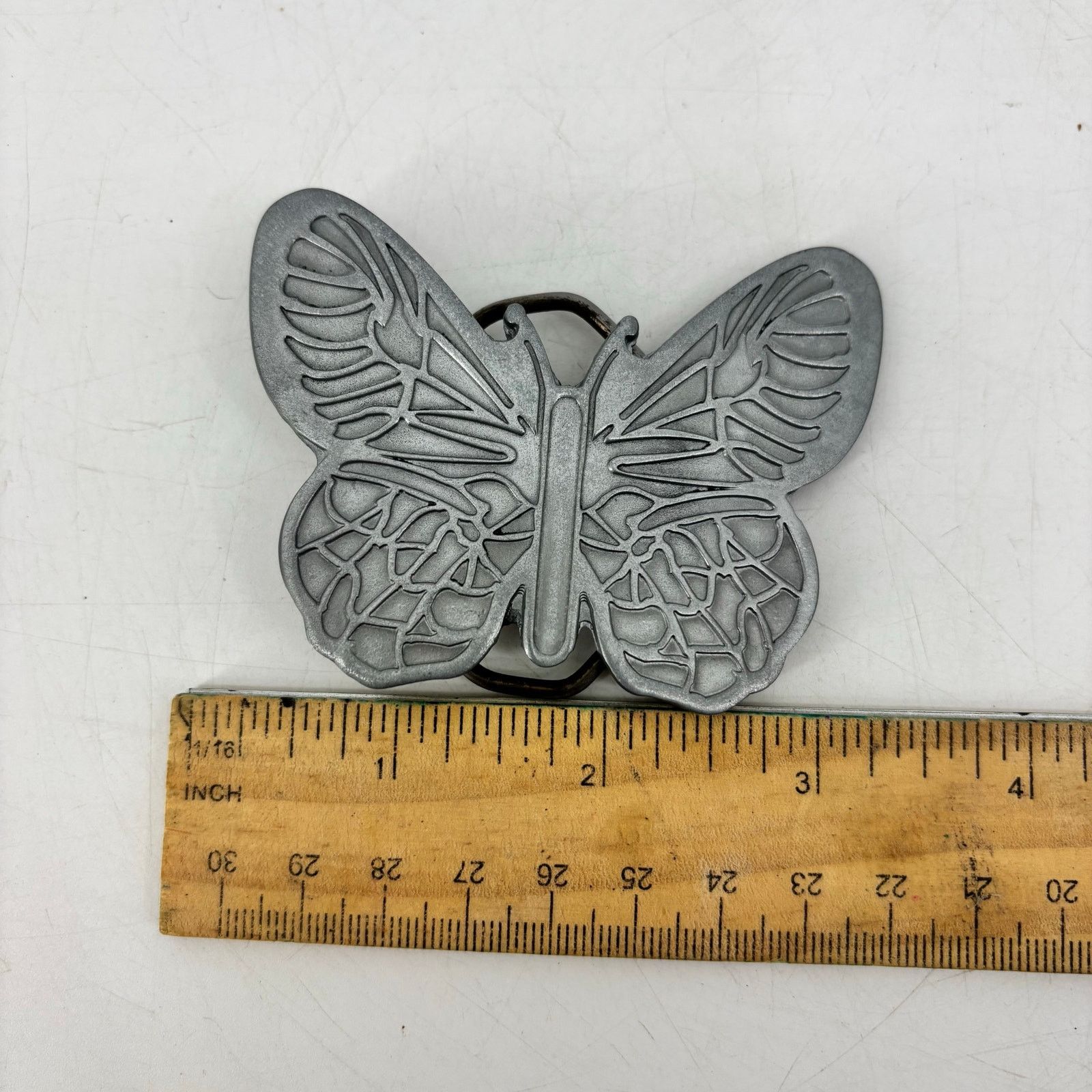 Vintage Butterfly Belt Buckle Pewter Women's Boho Western Festival Size ONE SIZE - 7 Thumbnail