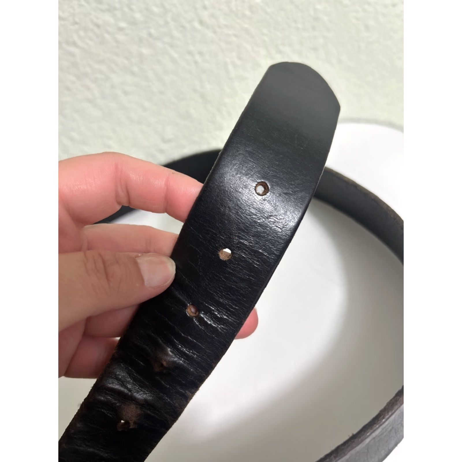 American Eagle Outfitters American Eagle Belt Dark Brown Leather Distressed Mens 38 Size 38 - 5 Thumbnail