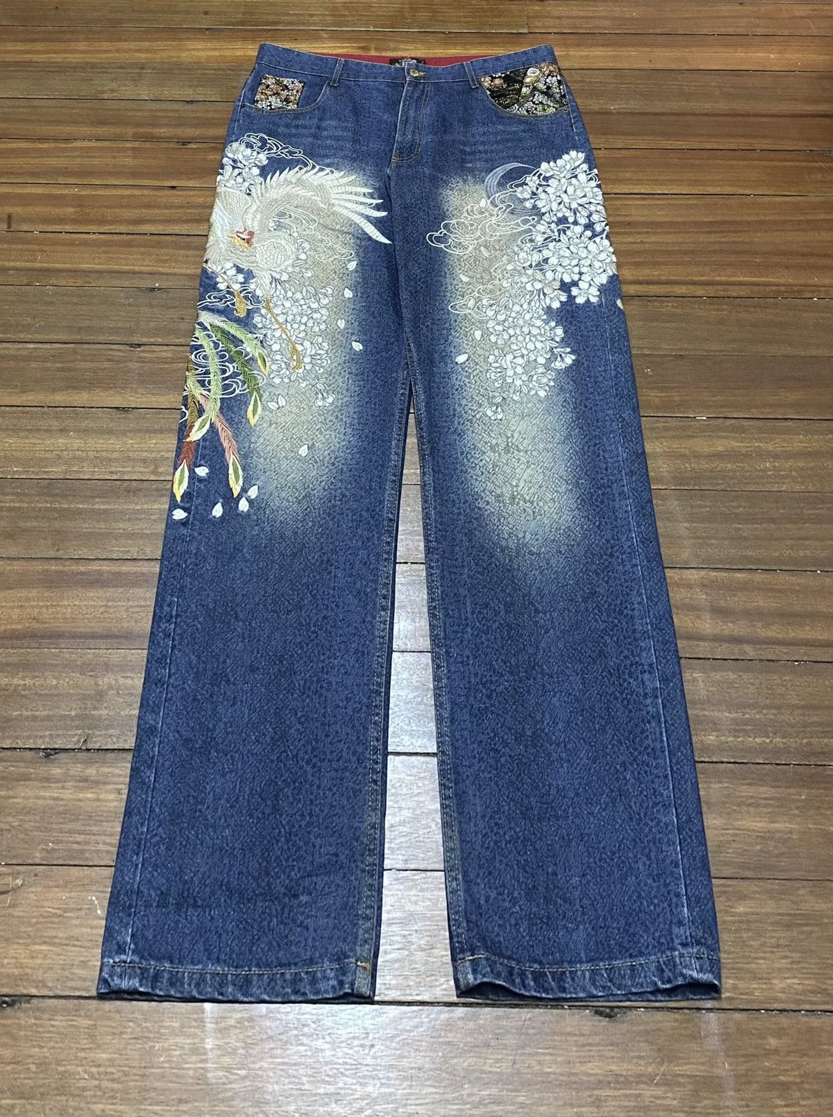 Very Rare Vintage Bukkirabou Sukajan Baggy Jeans 1990s