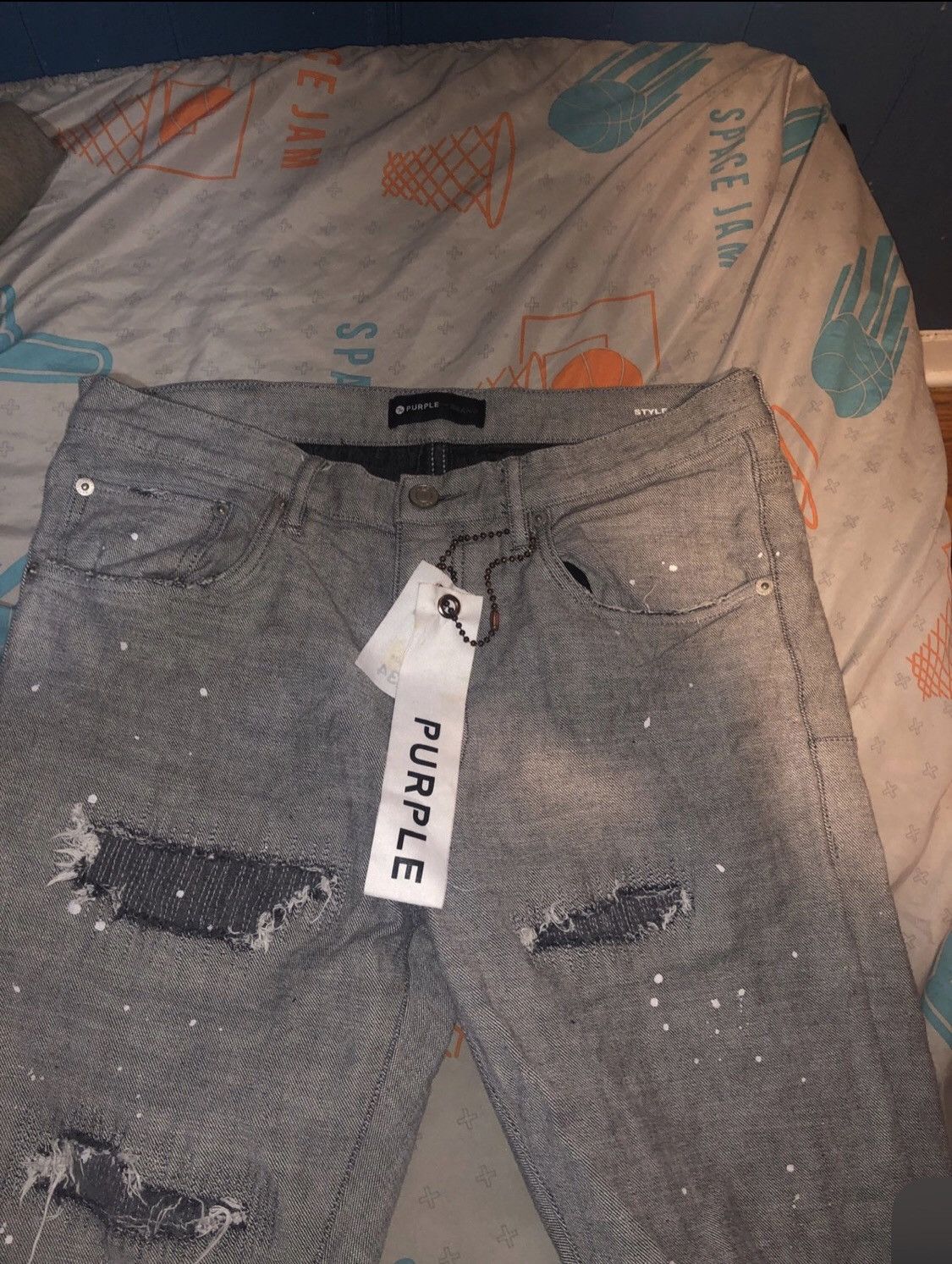 Purple Brand Grey designer purple jeans Size US 34 / EU 50 - 1 Thumbnail