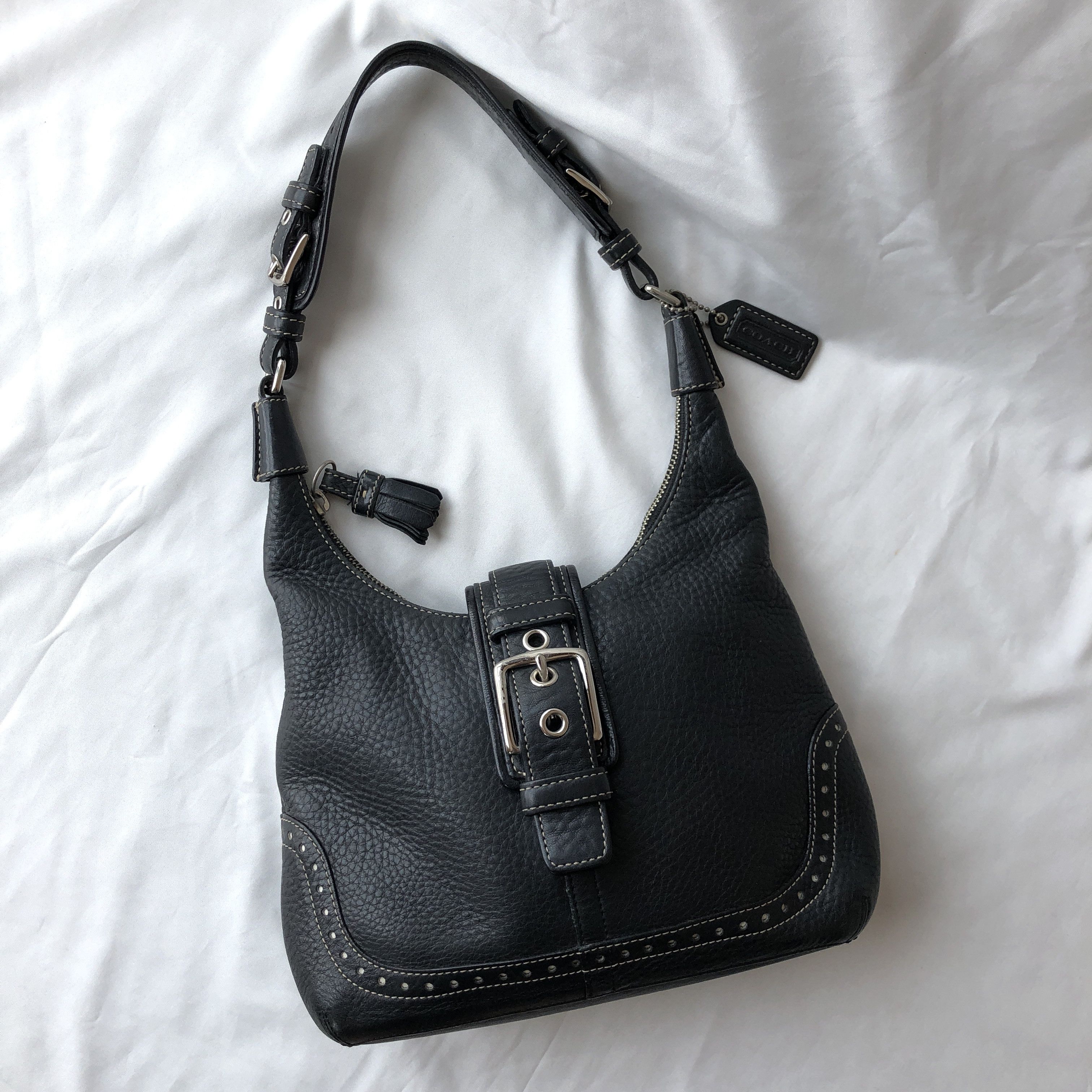 Vintage Coach Hampton Soho 5053 Black Leather Shoulder Bag, Women's