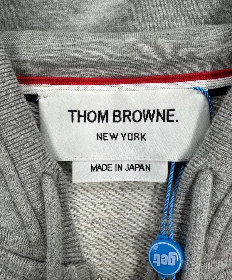 Thom Browne Thom Browne Gray classic four-striped zipper hooded sweats Size US M / EU 48-50 / 2 - 3 Thumbnail