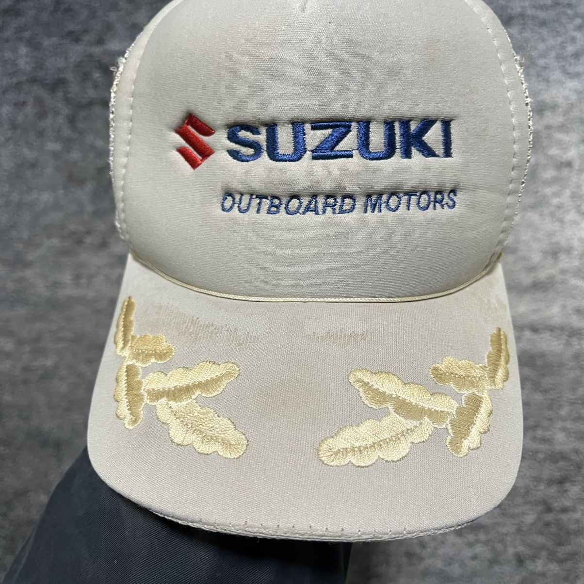 Vintage VINTAGE 90s SUZUKI OUTBOARD MOTOR SNAPBACK TRUCKER HAT Size ONE SIZE - 2 Thumbnail