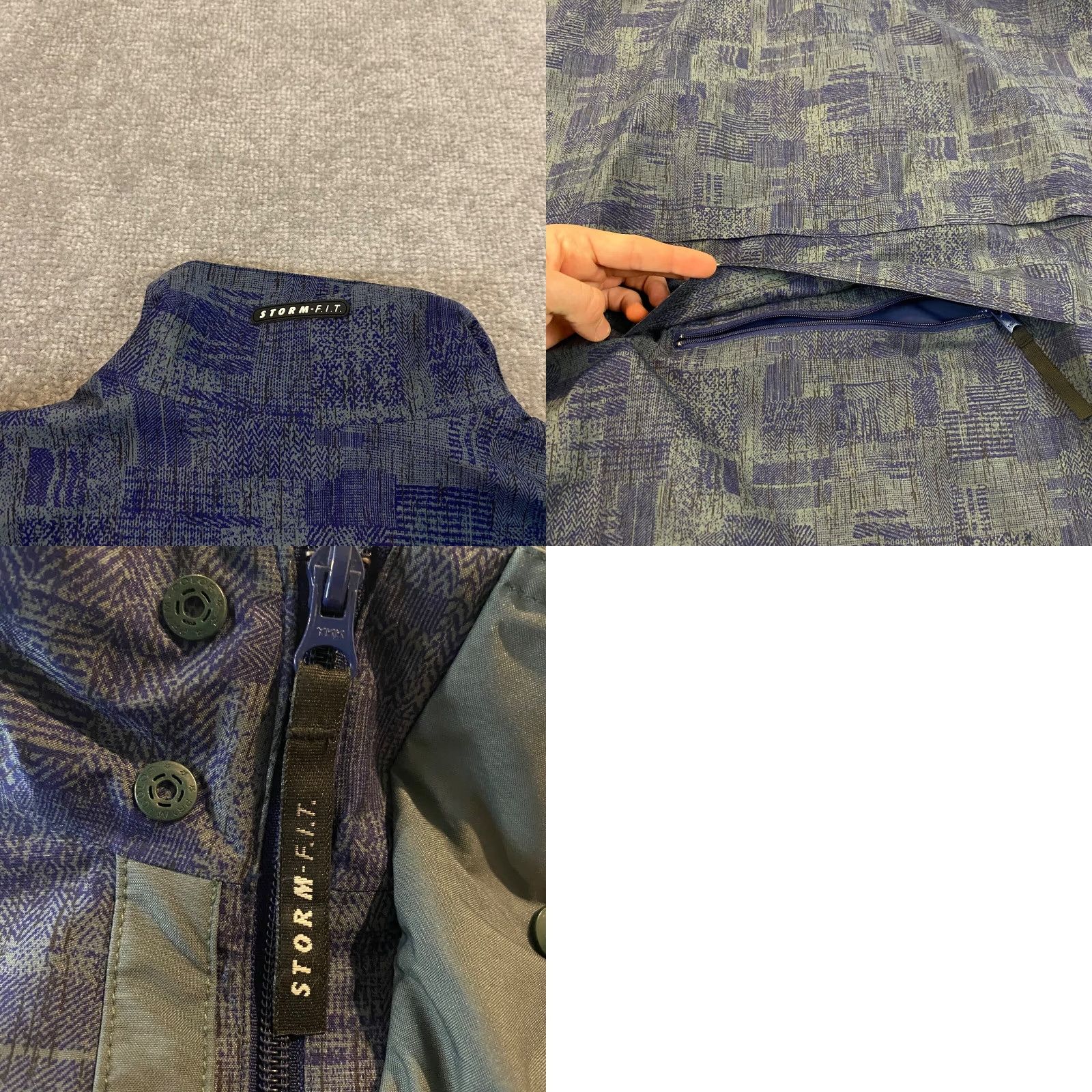 Nike VINTAGE Nike Storm-FIT Jacket Men L Gray Blue 1/2 Zip Snap Pullover Long Sleeve Golf Exterior Logo Pockets Geometric Size US L / EU 52-54 / 3 - 9 Thumbnail