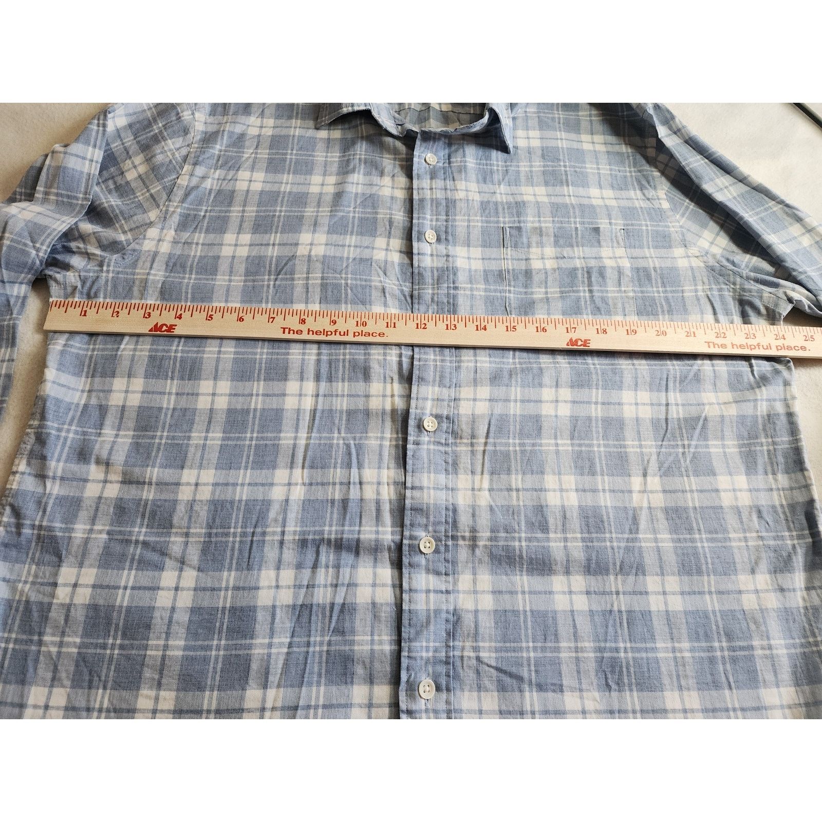 Faherty Faherty XL Long Sleeve Blue White Plaid Casual Button-Down Size US XL / EU 56 / 4 - 4 Thumbnail