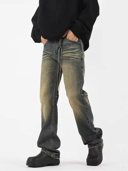 VIBE Vintage distressed washed micro-flare jeans Size US 34 / EU 50 - 3 Thumbnail