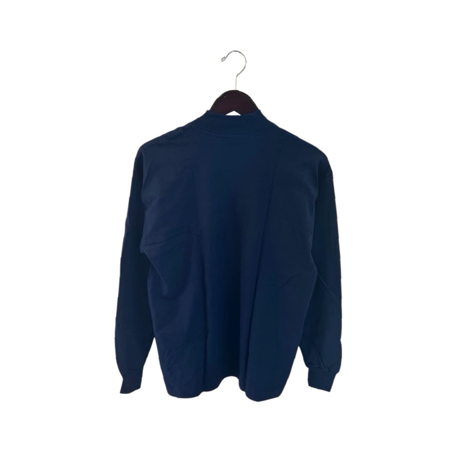 Russell Athletic VINTAGE Russell Athletic Shirt Mens M Navy Blue Mock Neck Pro Cotton 90s NOS NWT Long Sleeve 28" 22" 25" sleeves Size US M / EU 48-50 / 2 - 8 Thumbnail