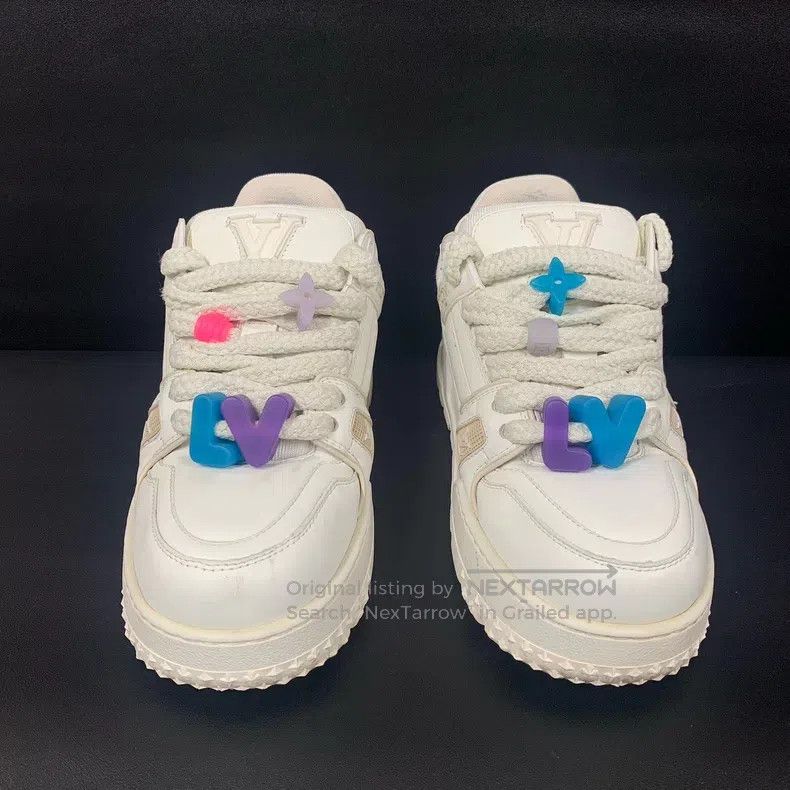 Louis Vuitton Louis Vuitton Trainer White Fat Ding Low Top Slippers Size US 6.5 / EU 39-40 - 5 Thumbnail