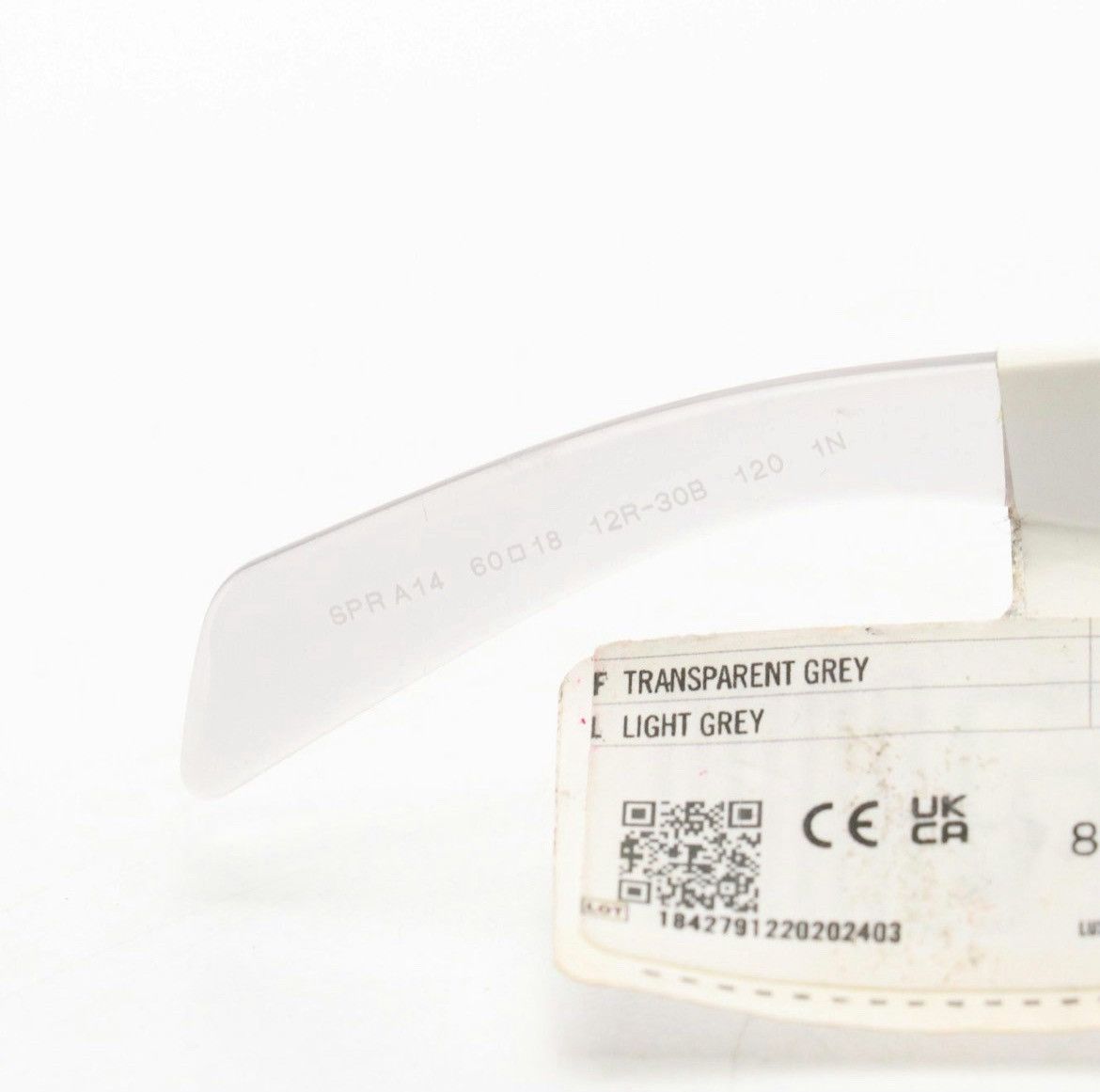 Prada Prada PR A14S Wrap Sunglasses in Transparent Grey with Tag Size ONE SIZE - 4 Thumbnail