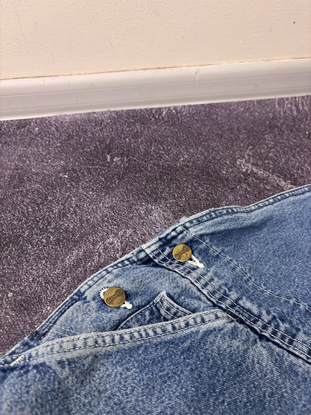 Carhartt Vintage Carhartt Blue Denim Bib Overalls R08 DNM Carpenter Size US 38 / EU 54 - 10 Thumbnail